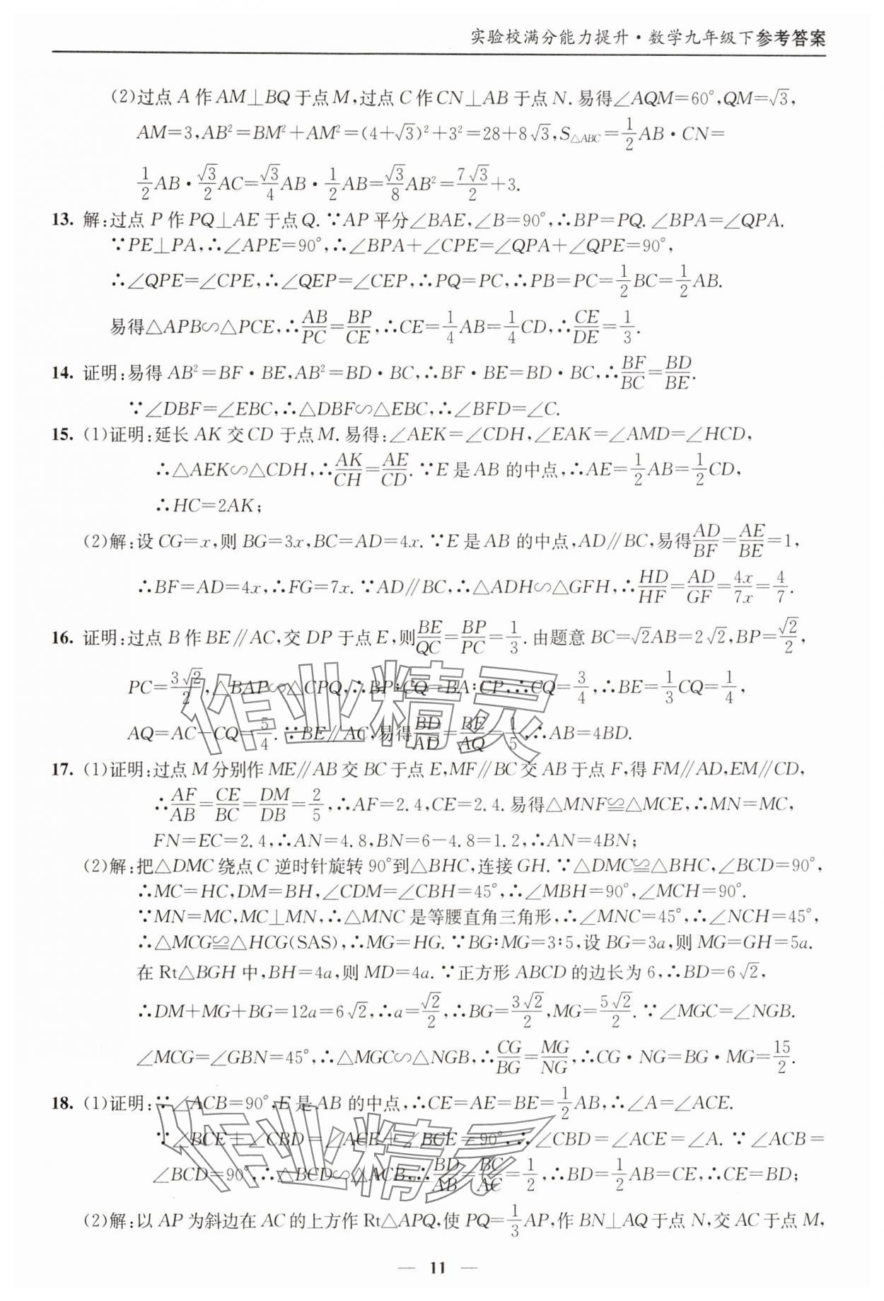 2025年實(shí)驗(yàn)校滿分能力提升九年級(jí)數(shù)學(xué)下冊(cè) 第11頁(yè)