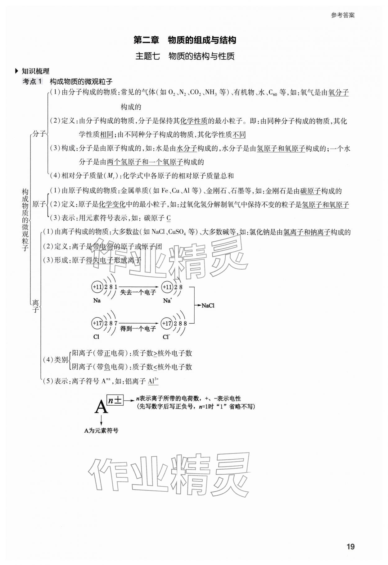 2026年山西省中考指導(dǎo)化學(xué)&nbsp;參考答案第19頁(yè)