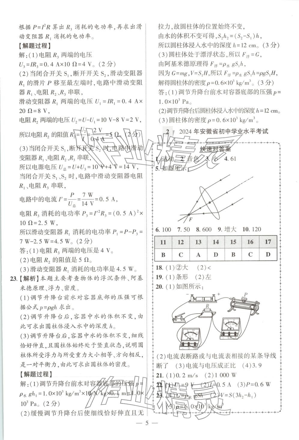 2025年秒杀中考九年级物理全一册安徽专版&nbsp;第5页