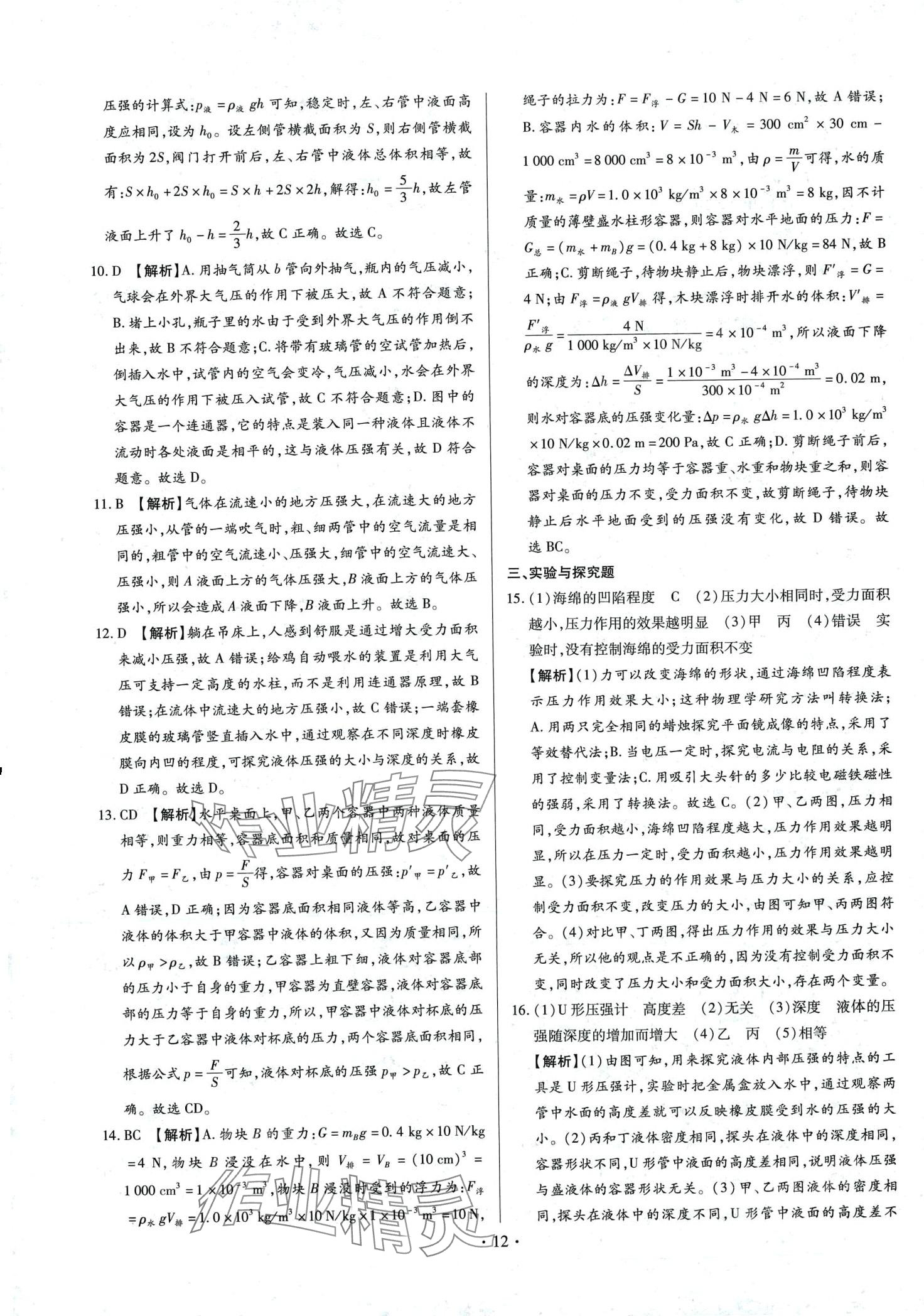 2024年中考一二輪復(fù)習(xí)試卷物理中考 第12頁