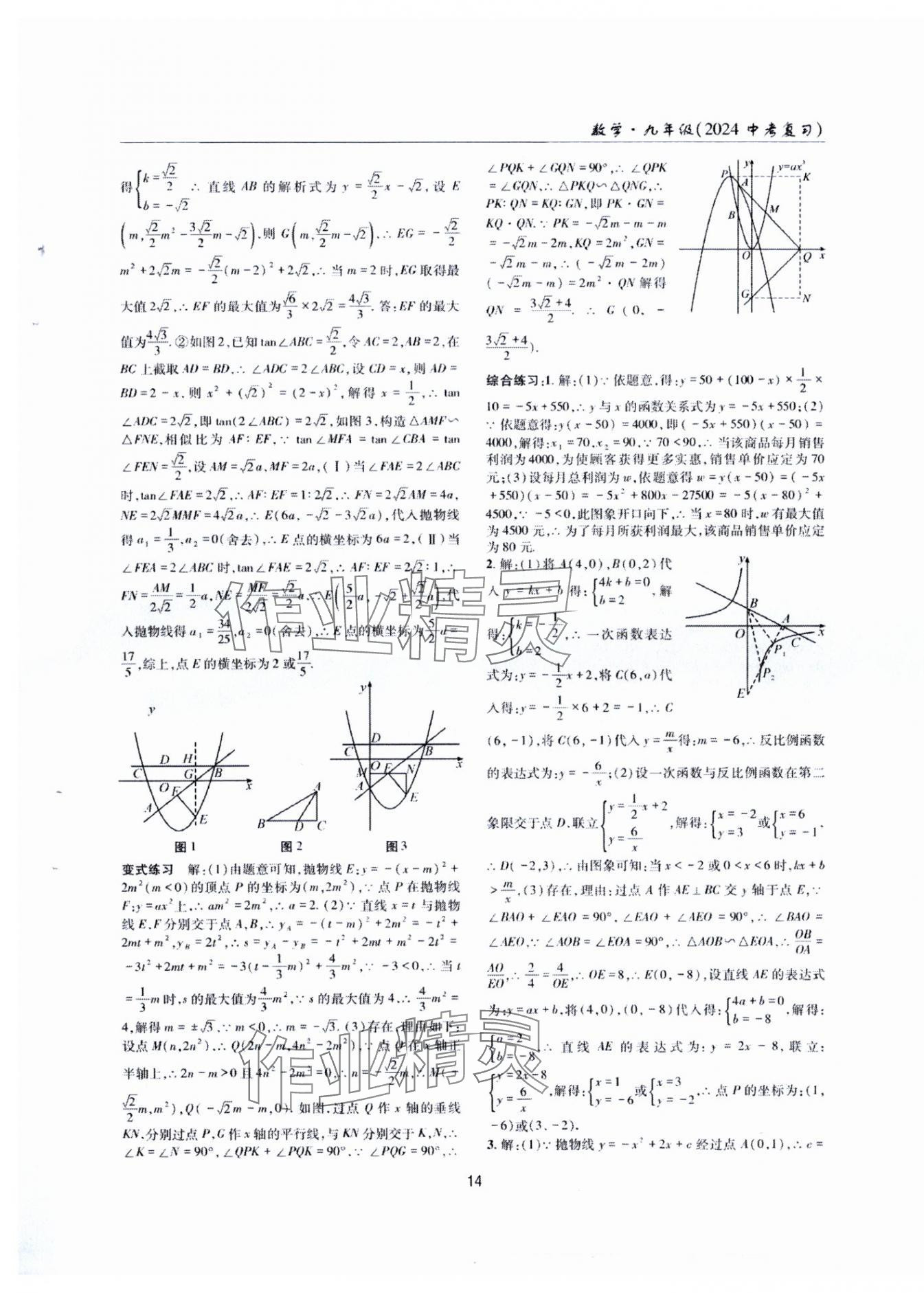 2024年理科愛(ài)好者中考總復(fù)習(xí)數(shù)學(xué)北師大版第28-29期 參考答案第13頁(yè)