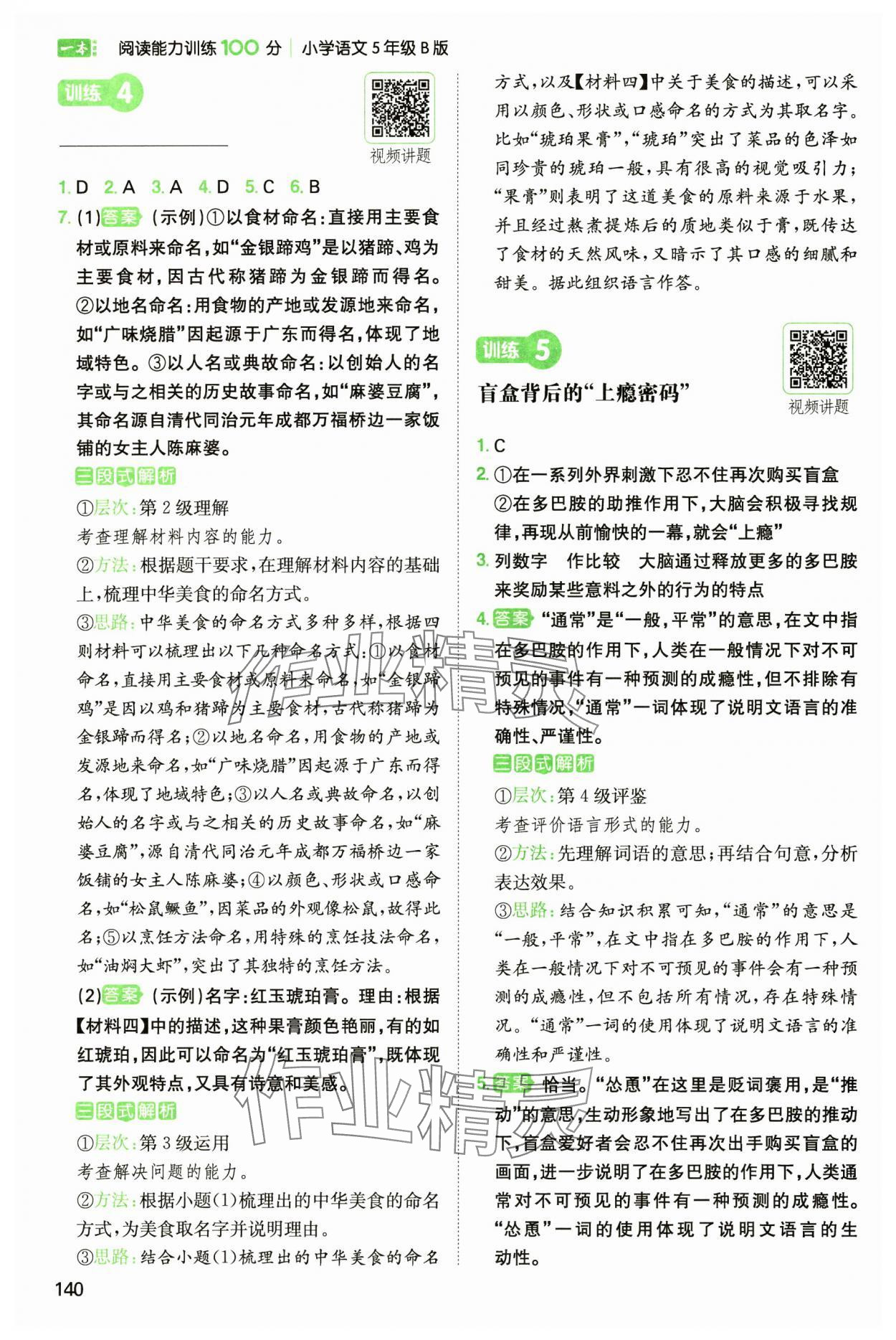 2025年一本閱讀能力訓(xùn)練100分五年級(jí)語文人教B版福建專版 參考答案第3頁