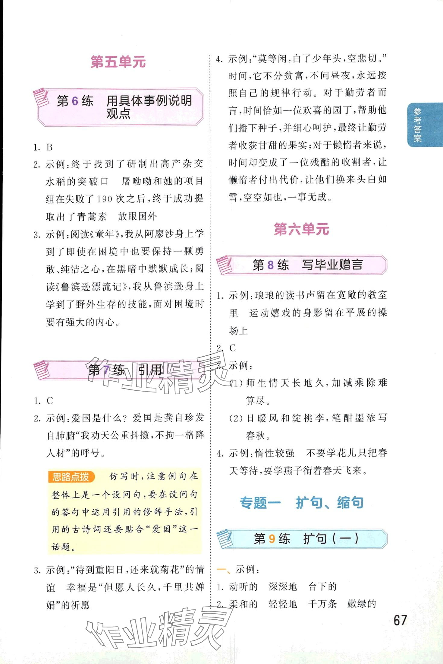 2024年句式訓(xùn)練大全六年級(jí)語(yǔ)文下冊(cè)人教版 第3頁(yè)