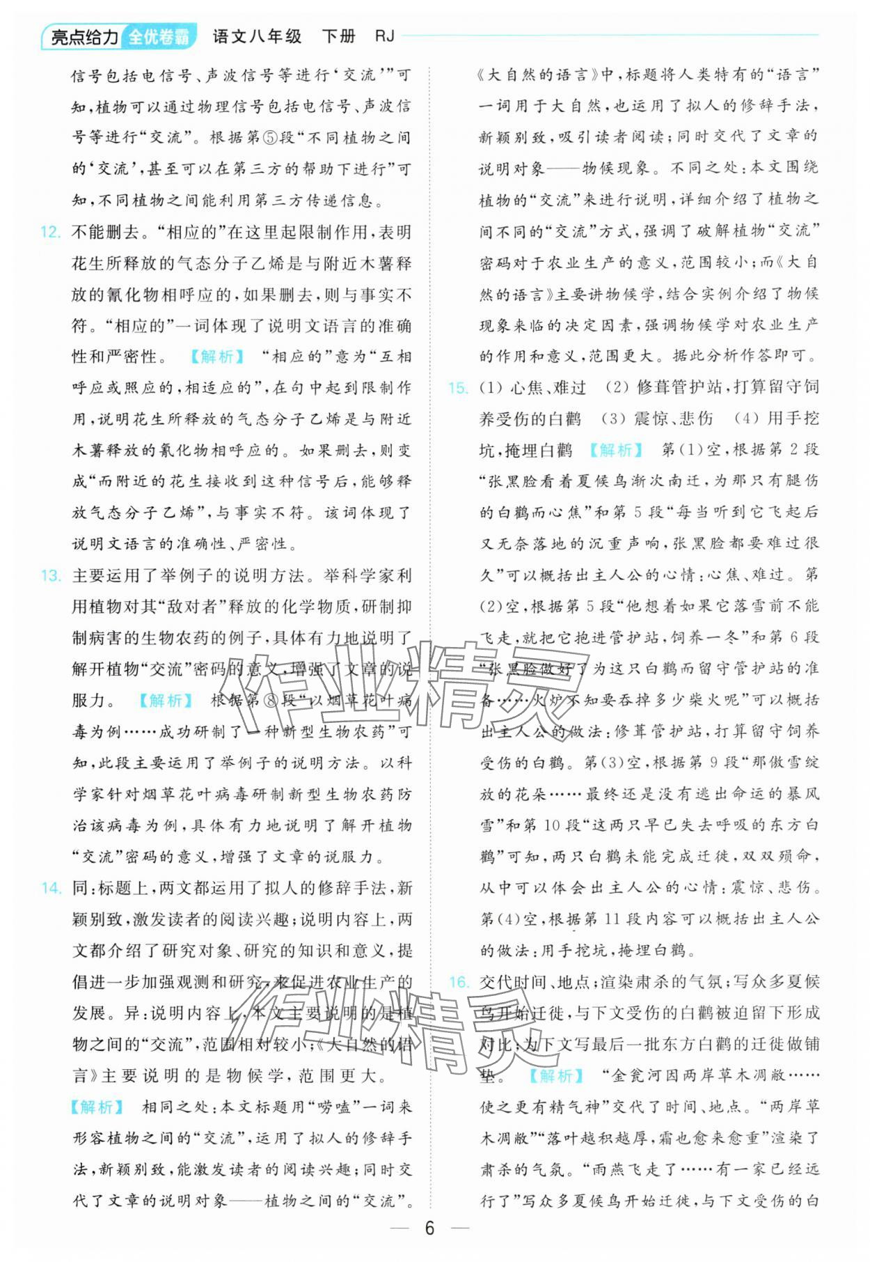 2024年亮點(diǎn)給力全優(yōu)卷霸八年級(jí)語(yǔ)文下冊(cè)人教版 第6頁(yè)
