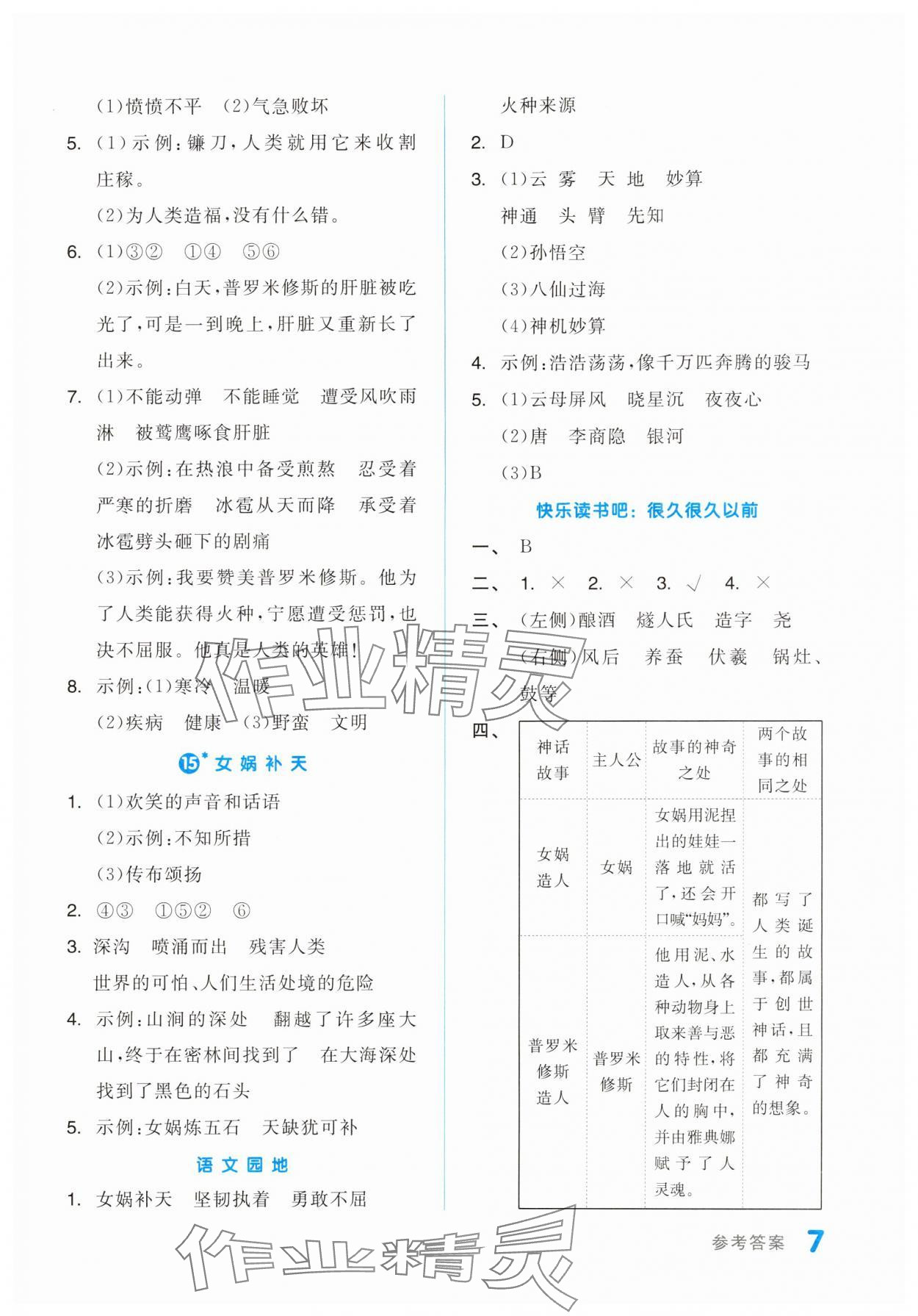 2023年全品学练考四年级语文上册人教版浙江专版 第7页