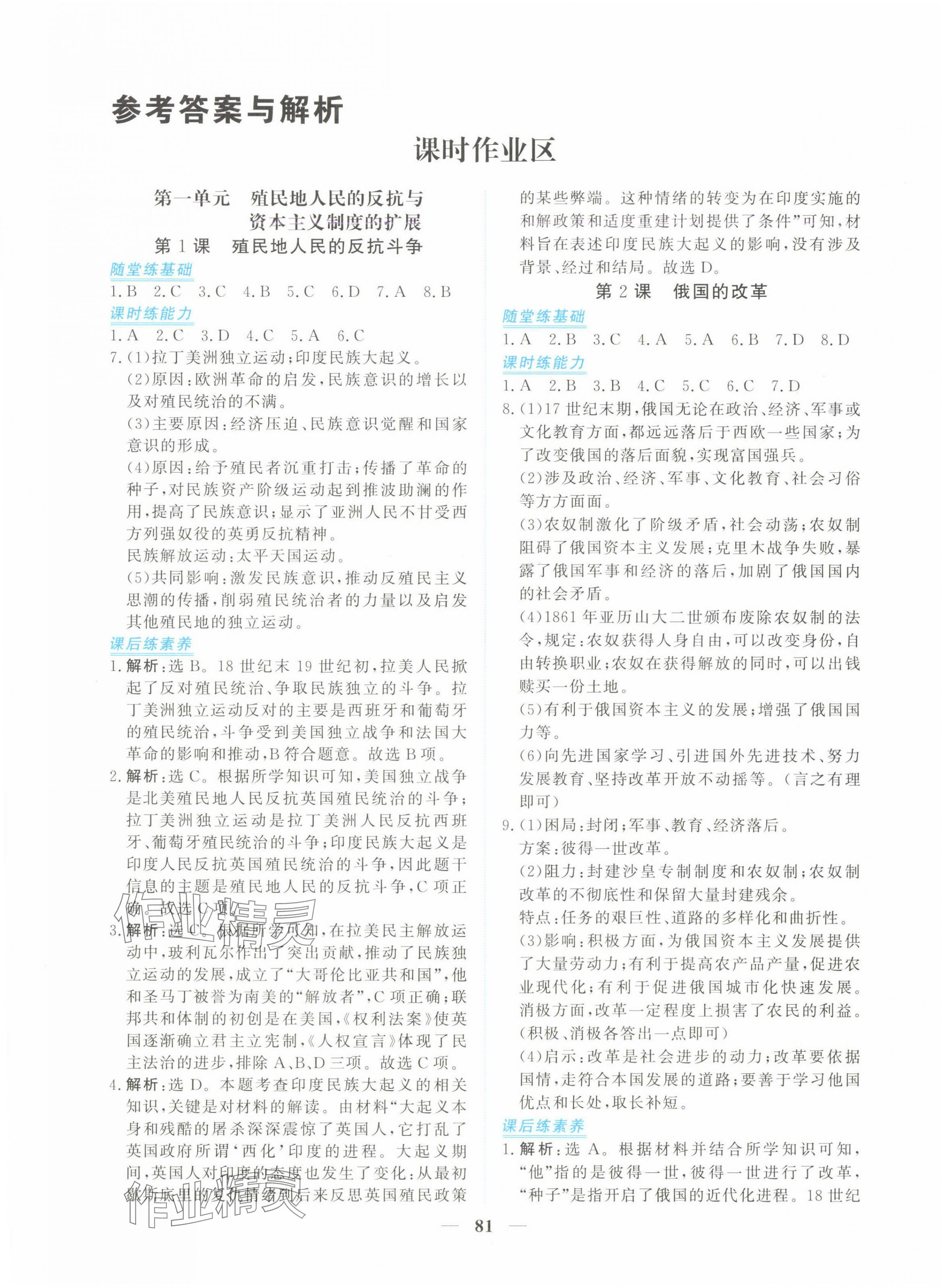 2025年新坐標同步練習九年級歷史下冊人教版青海專用 第1頁