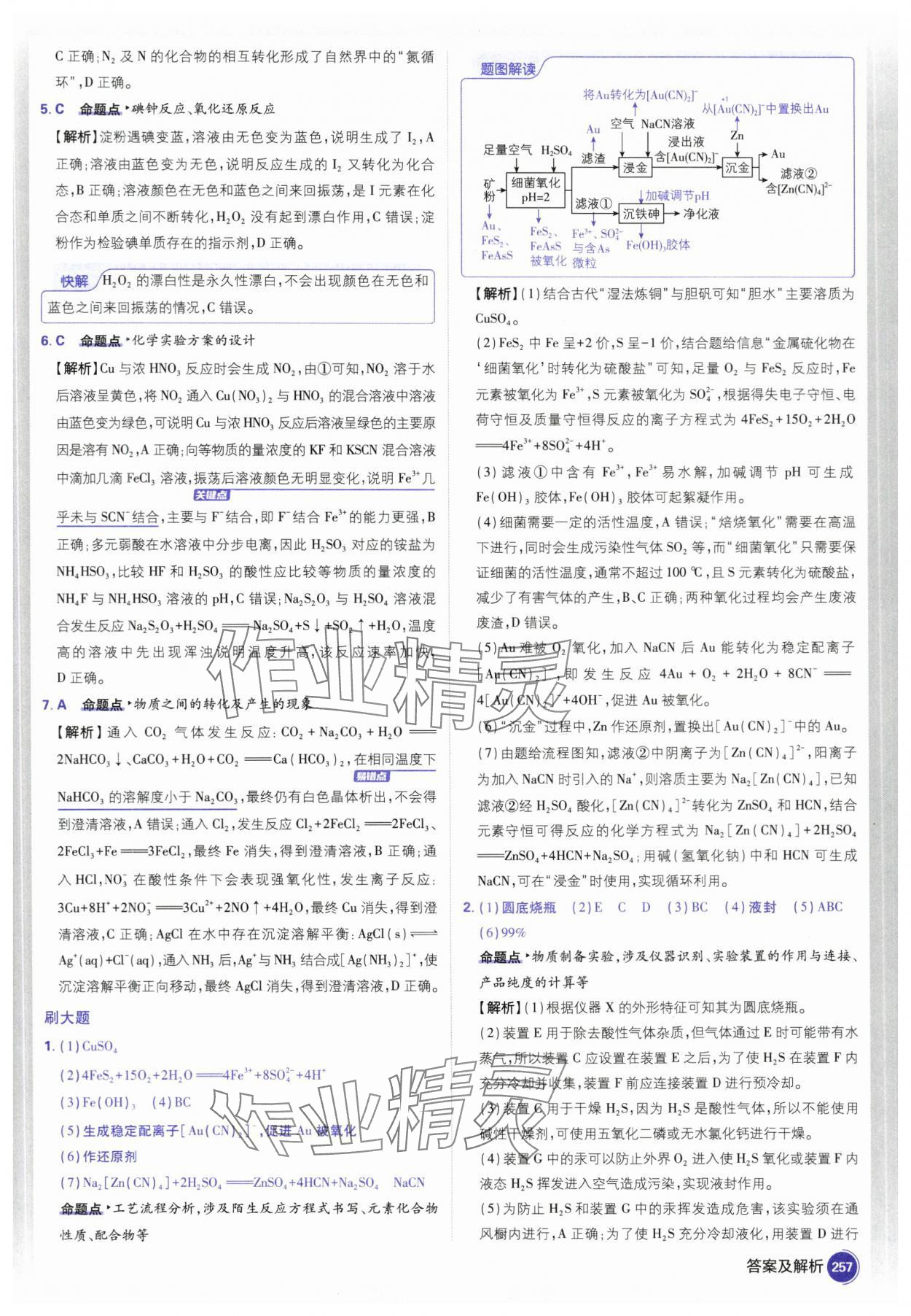 2025年高考必刷題高三化學(xué) 參考答案第31頁(yè)