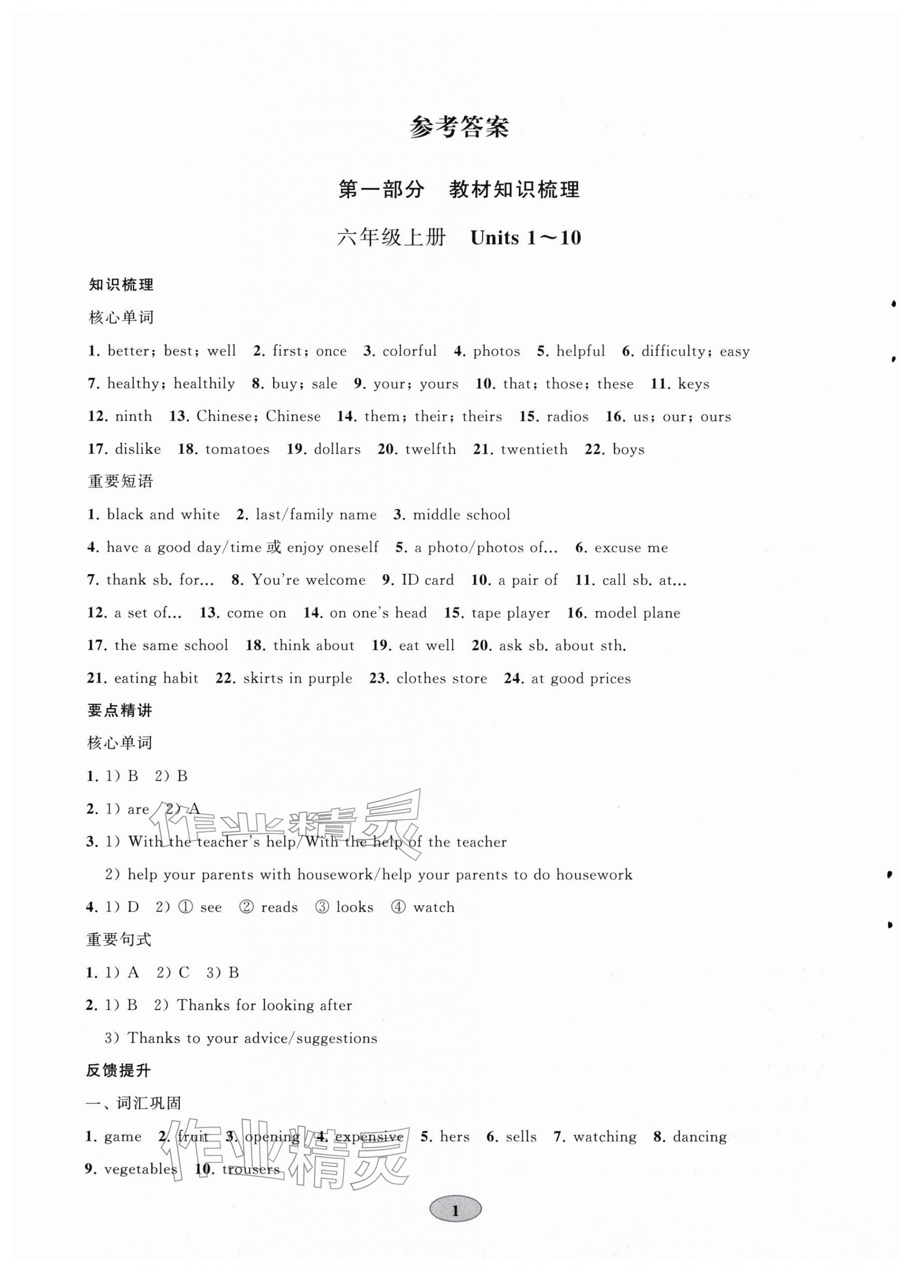 2026年初中总复习山东教育出版社九年级英语鲁教版&nbsp;第1页