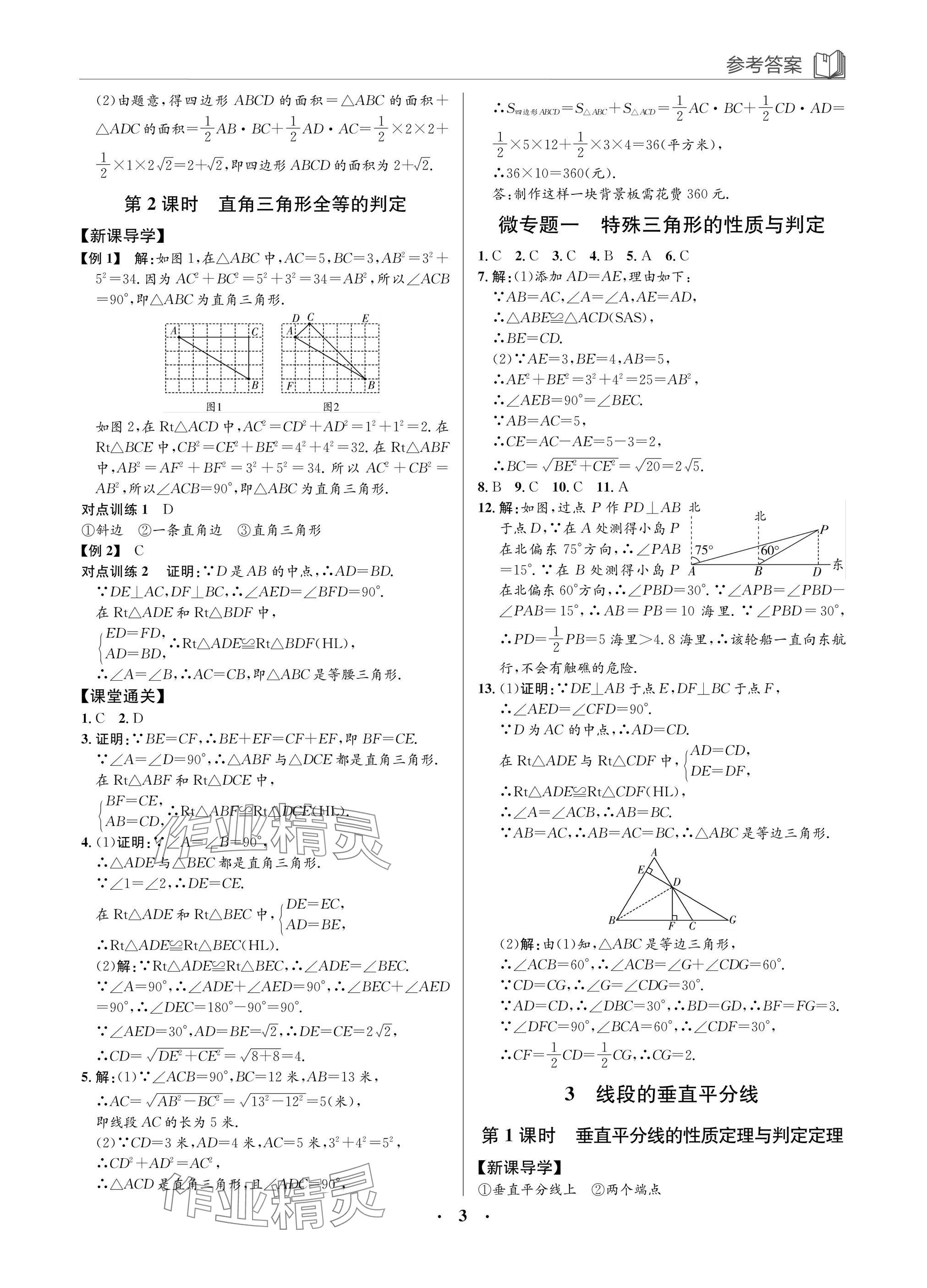 2025年廣東名師講練通八年級數(shù)學下冊北師大版深圳專版 參考答案第3頁