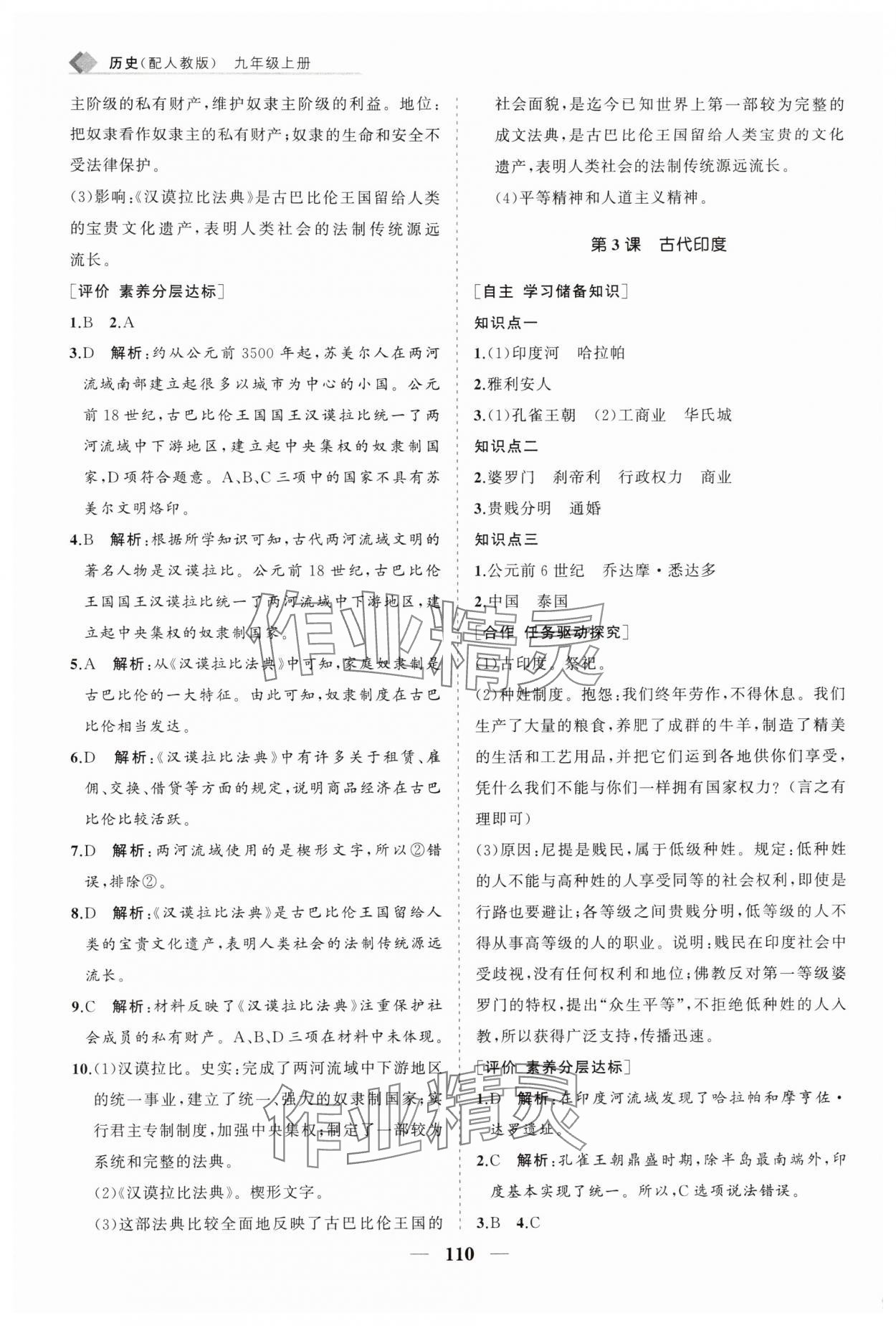 2025年新课程同步练习册九年级历史上册人教版 第2页
