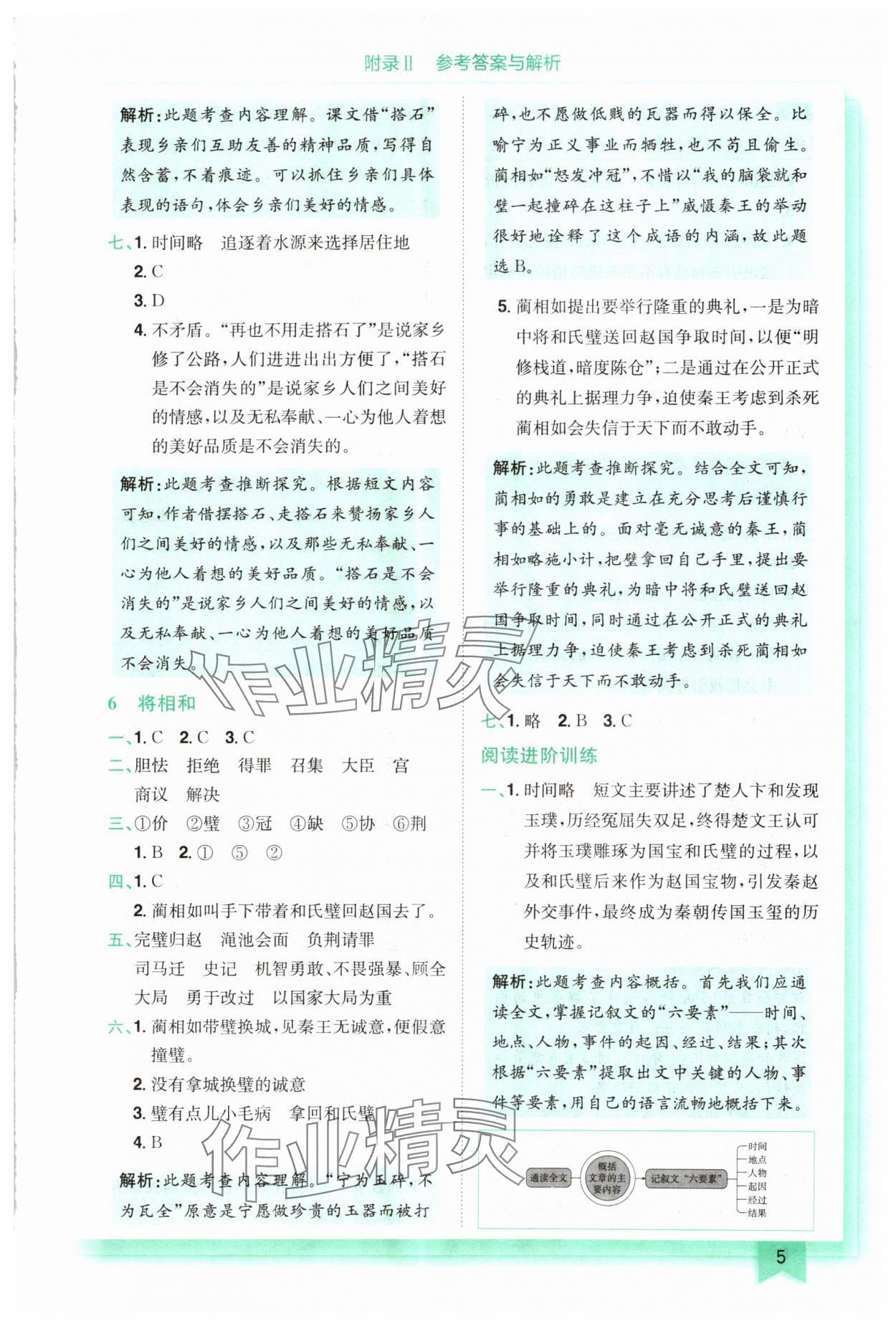 2024年黃岡小狀元作業(yè)本五年級(jí)語(yǔ)文上冊(cè)人教版 參考答案第5頁(yè)