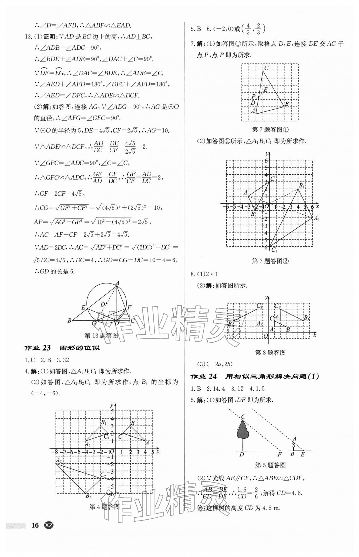 2026年启东中学作业本九年级数学下册苏科版徐州专版&nbsp;第16页