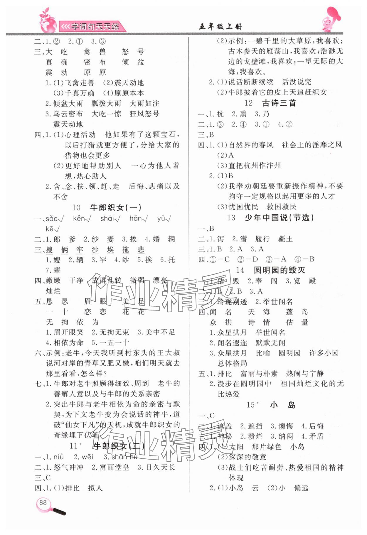 2024年字词句天天练五年级上册人教版 第2页
