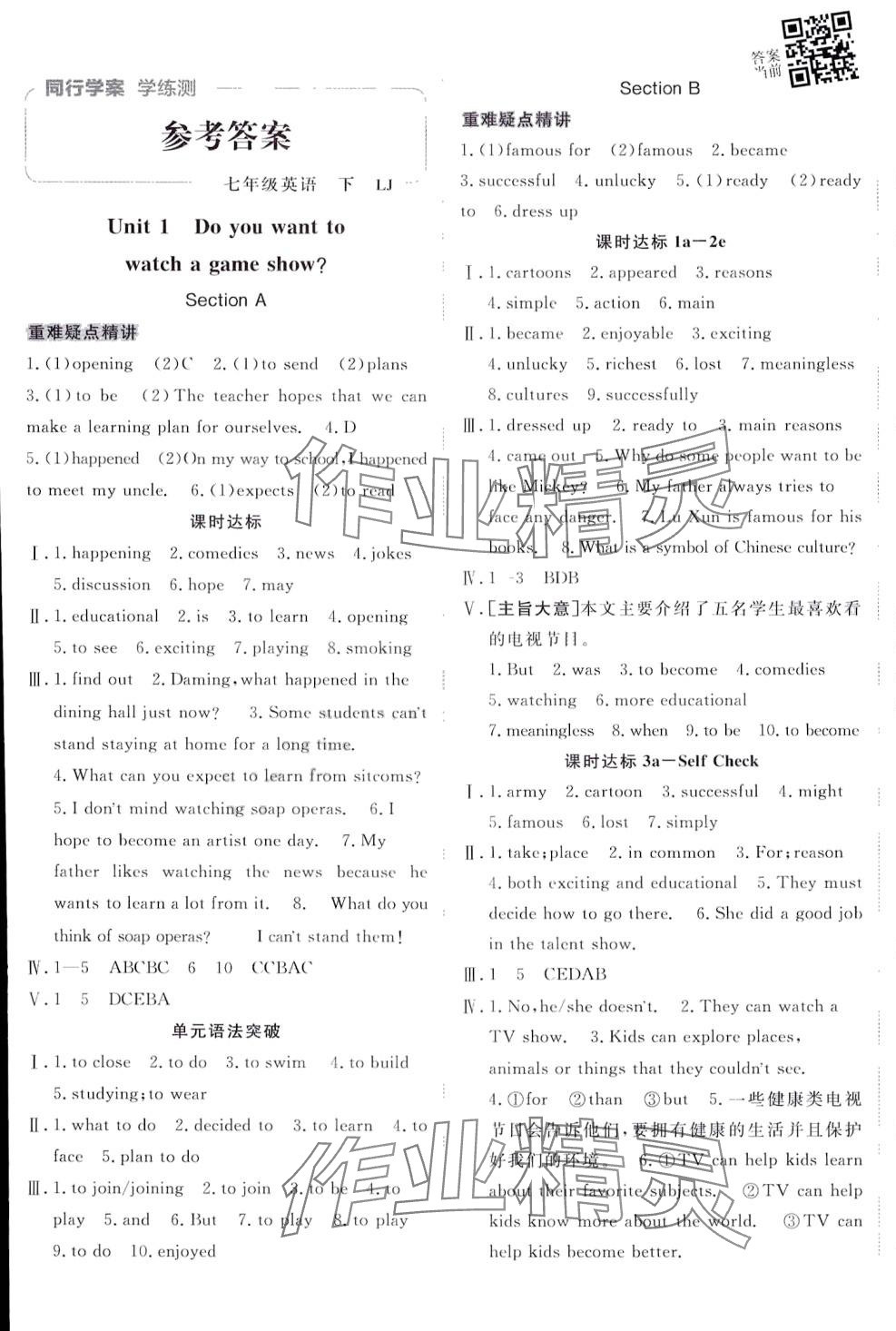 2024年同行學(xué)案七年級(jí)英語(yǔ)下冊(cè)魯教版 第3頁(yè)