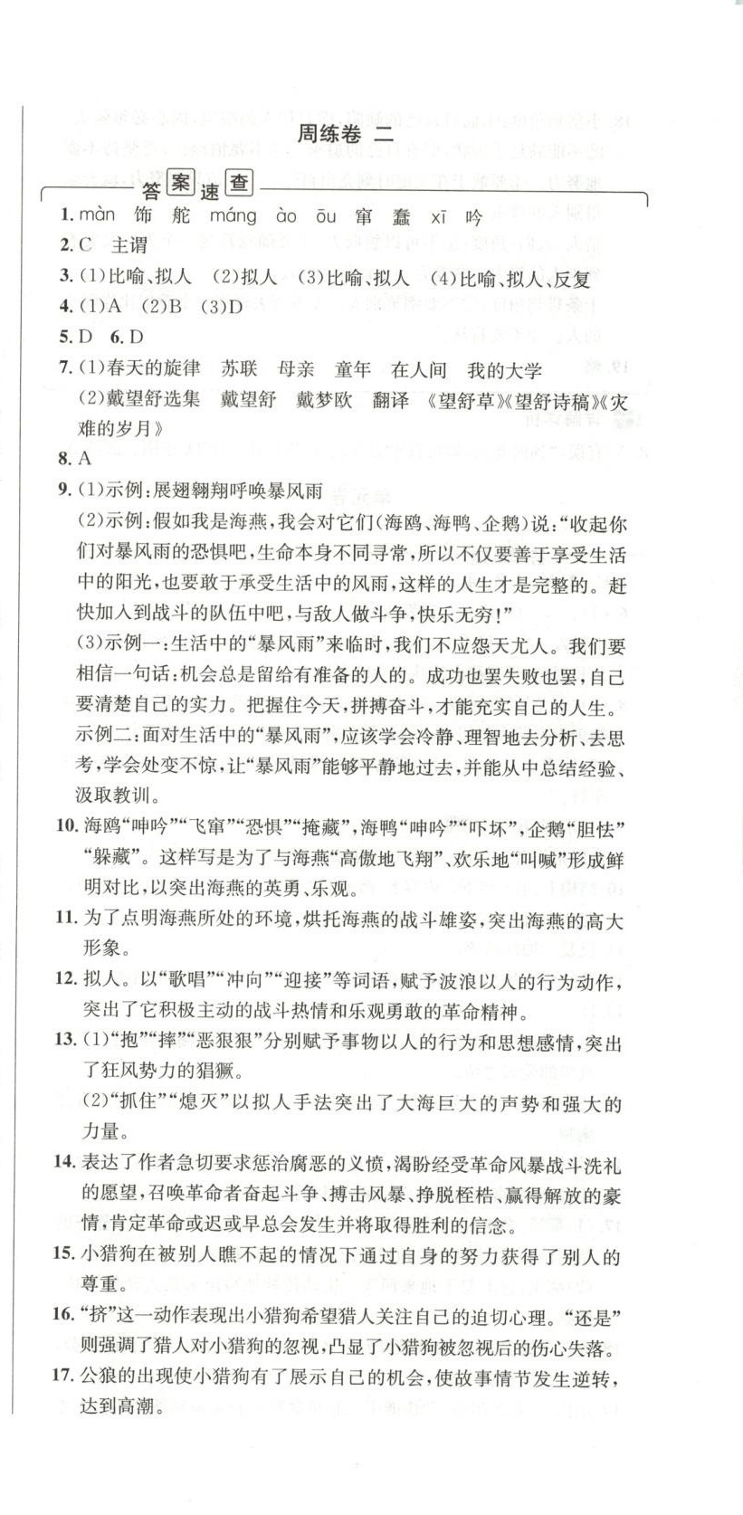2025年阳光夺冠九年级语文下册人教版 第3页
