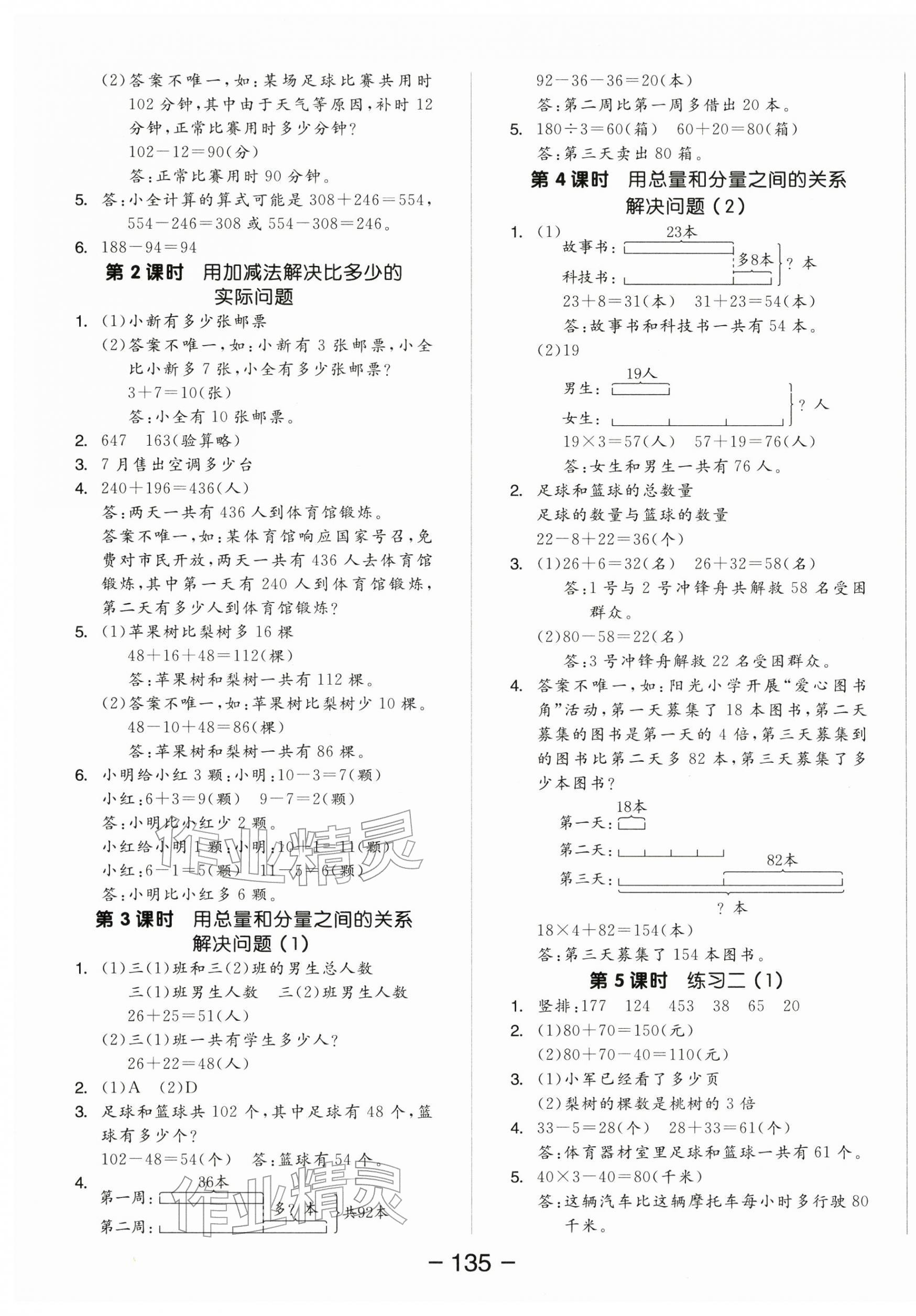 2026年全品学练考三年级数学下册苏教版&nbsp;参考答案第3页
