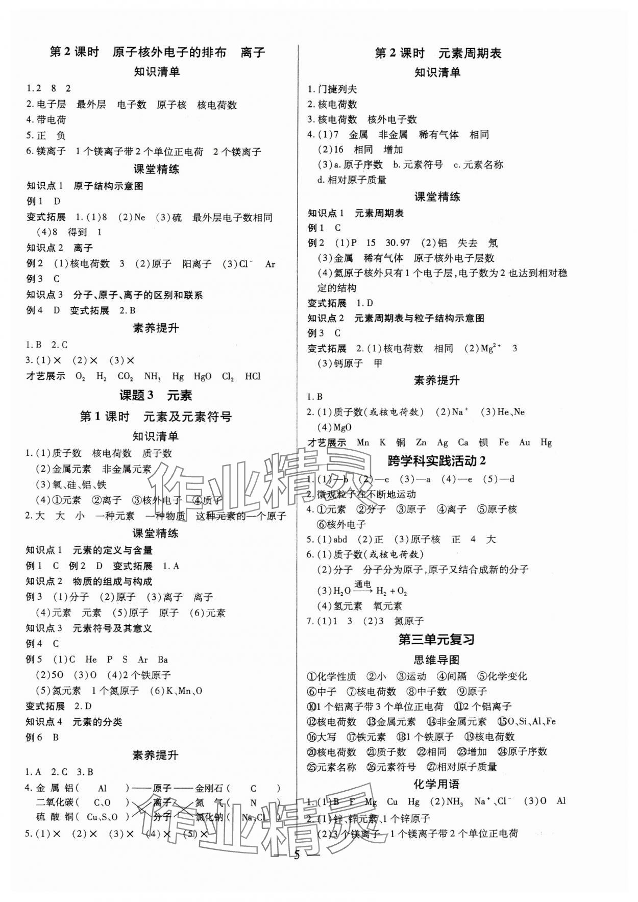 2025年領(lǐng)跑作業(yè)本九年級化學(xué)全一冊人教版廣東專版 第5頁