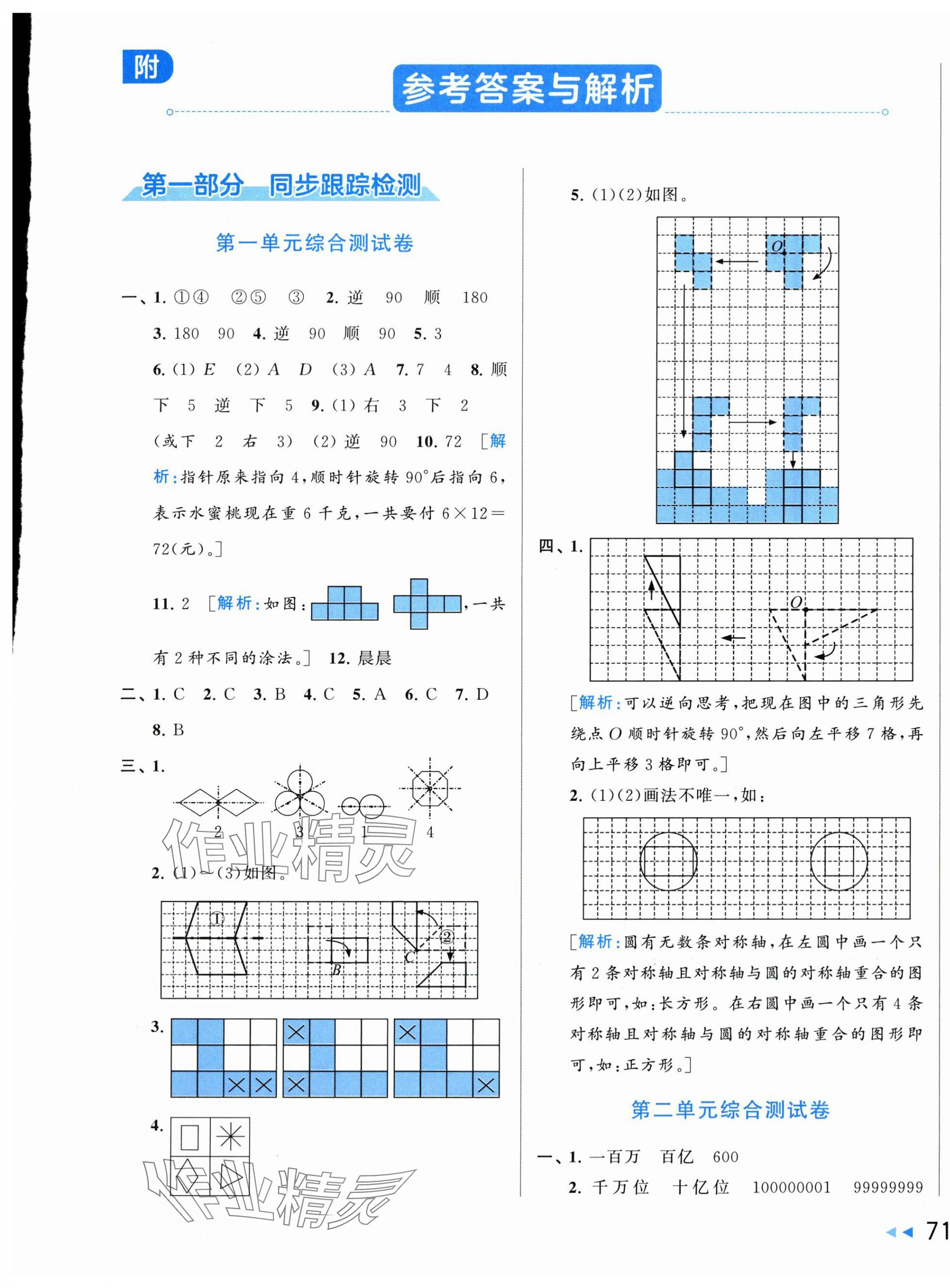 2024年同步跟蹤全程檢測四年級數(shù)學(xué)下冊蘇教版 第1頁