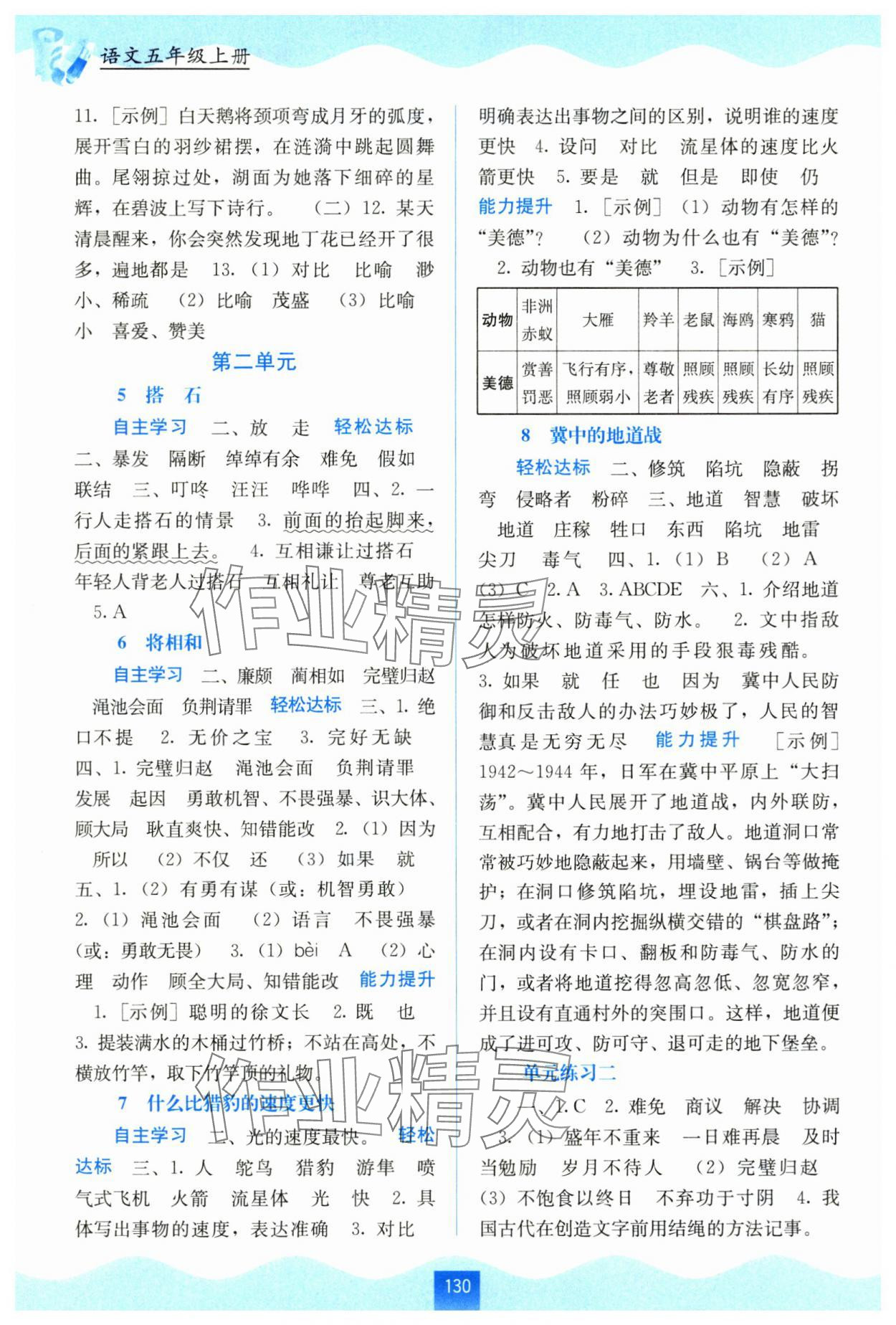 2025年自主学习能力测评五年级语文上册人教版 第2页