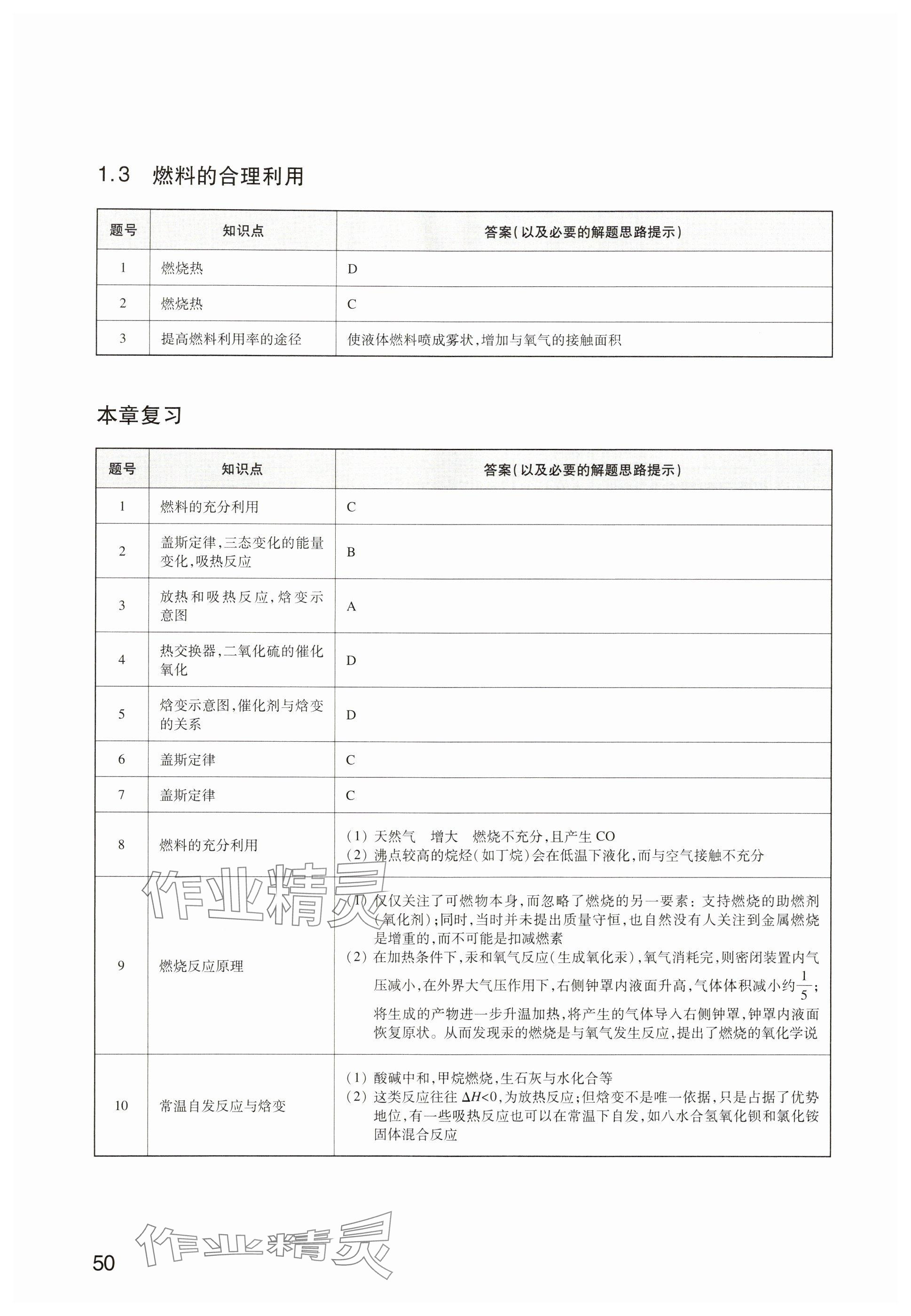 2024年教材課本高中化學(xué)選擇性必修1滬教版 參考答案第47頁