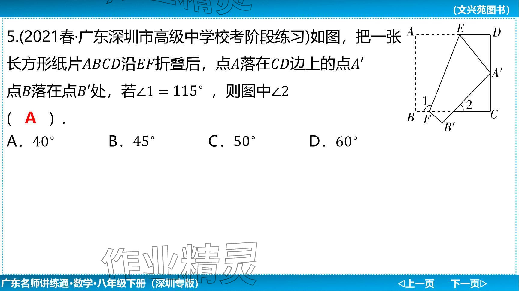 2024年廣東名師講練通八年級數(shù)學(xué)下冊北師大版深圳專版提升版 參考答案第10頁