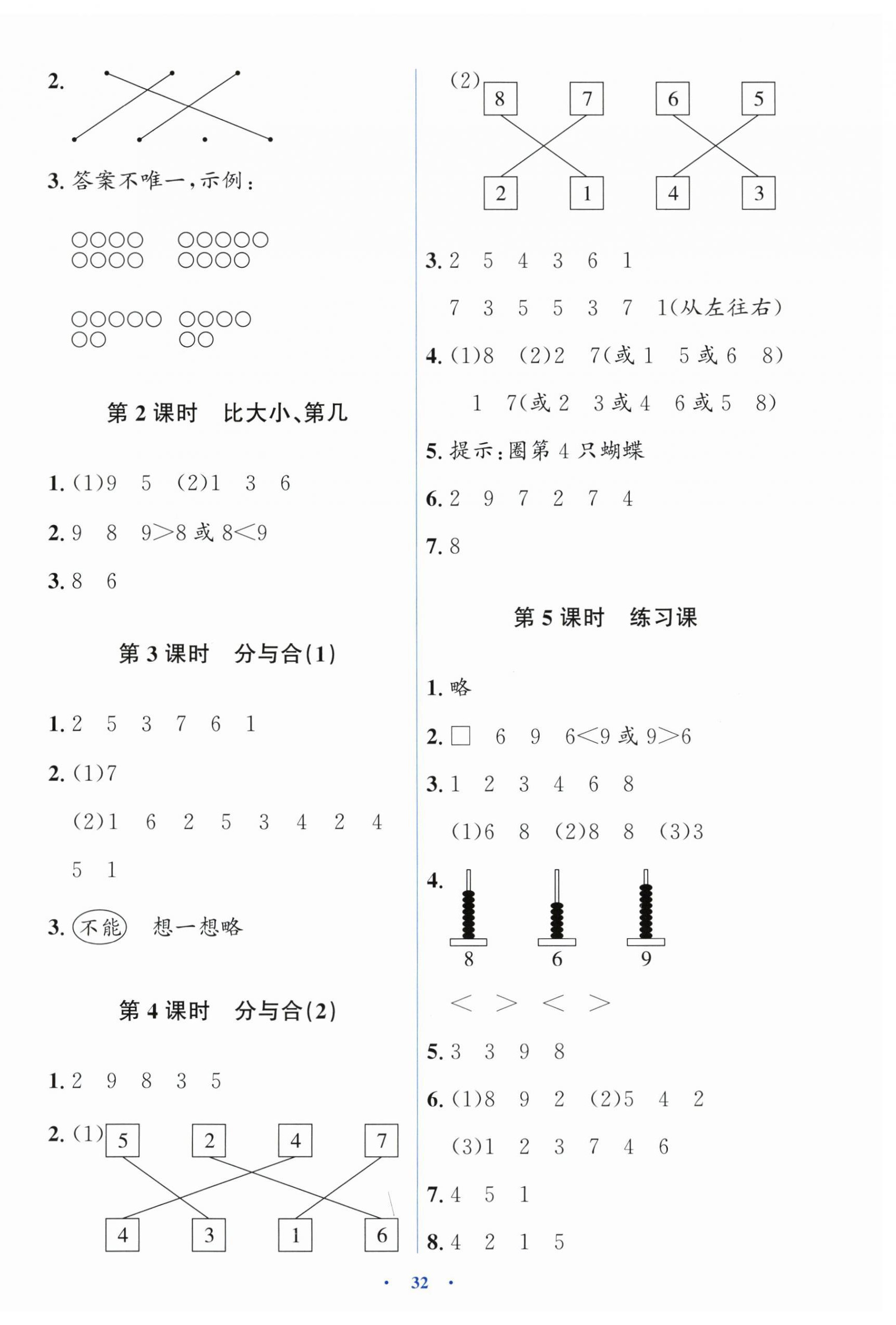 2025年同步解析与测评学考练一年级数学上册人教版&nbsp;第4页