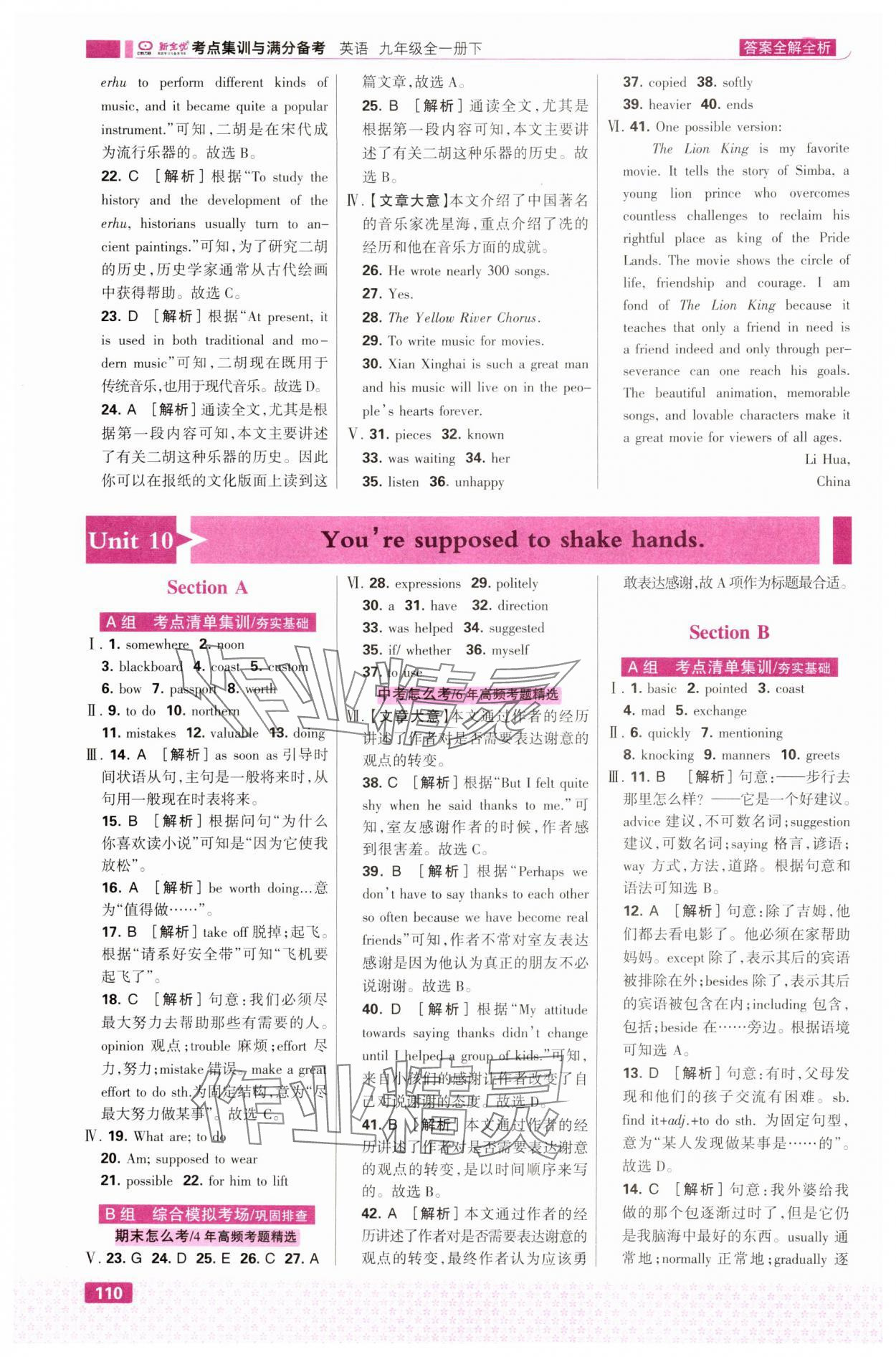 2025年考點集訓與滿分備考九年級英語全一冊下人教版&nbsp;第4頁