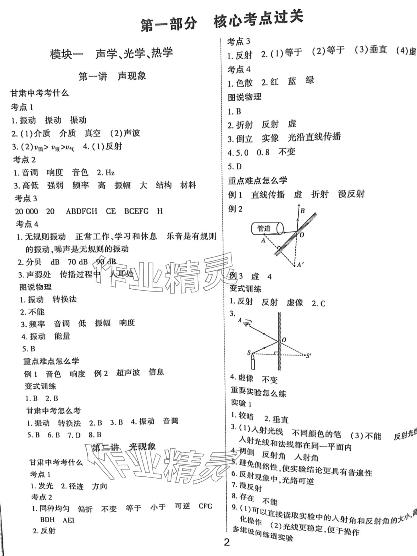 2024年核心中考物理甘肅專版 第1頁