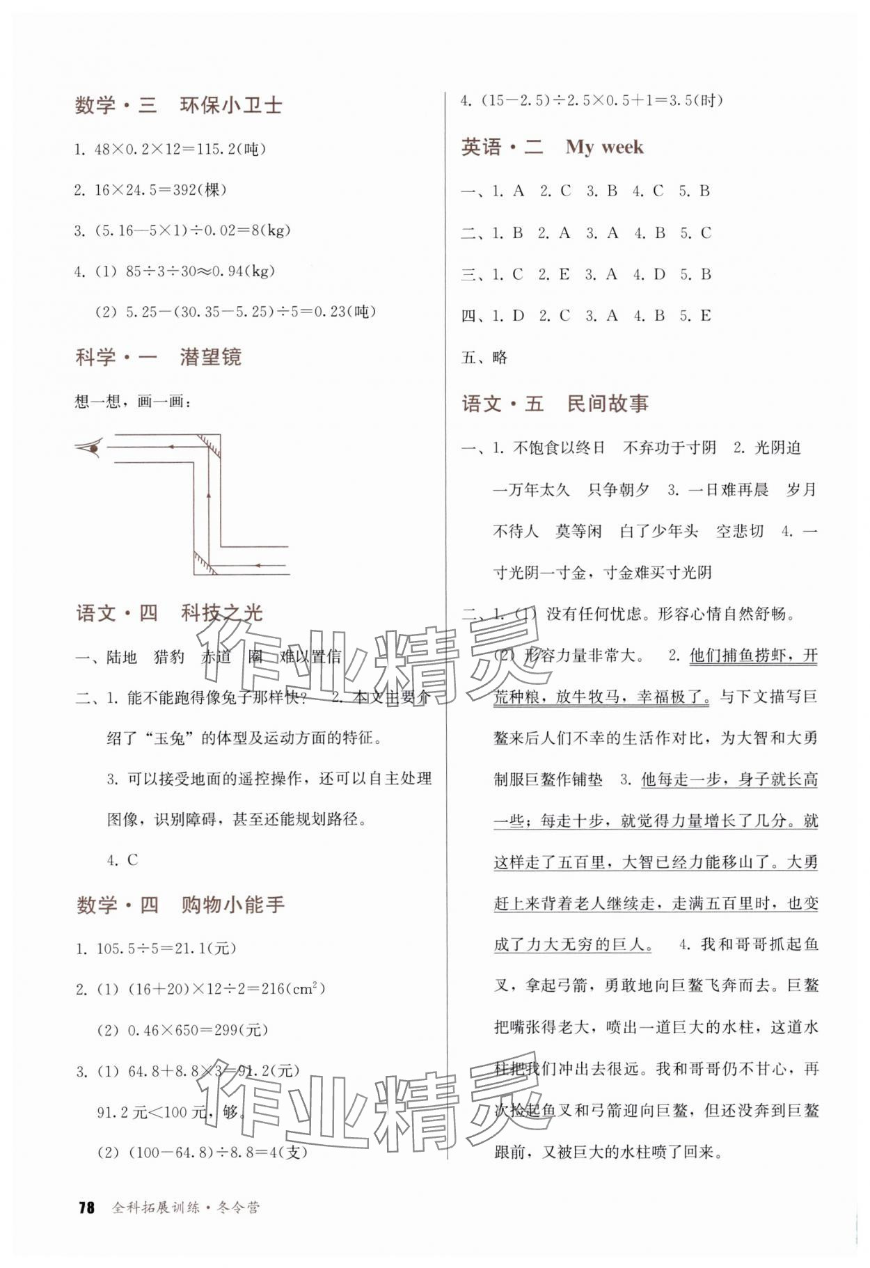 2025年全科拓展训练冬令营五年级 第2页