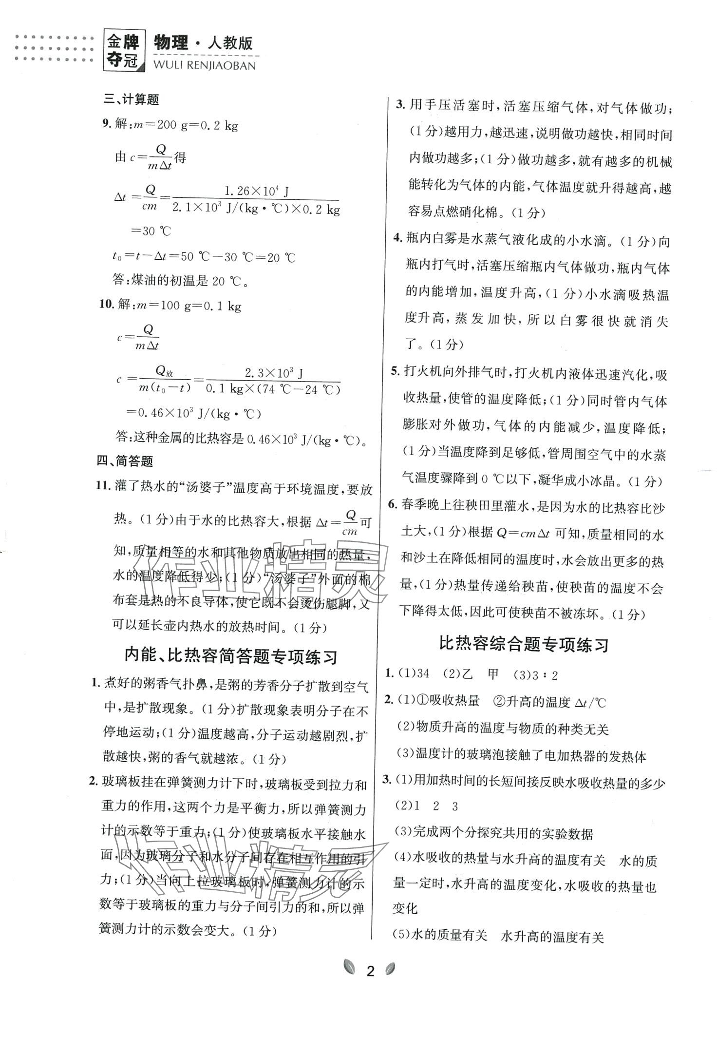 2024年點石成金金牌奪冠九年級物理全一冊人教版遼寧專版 第2頁