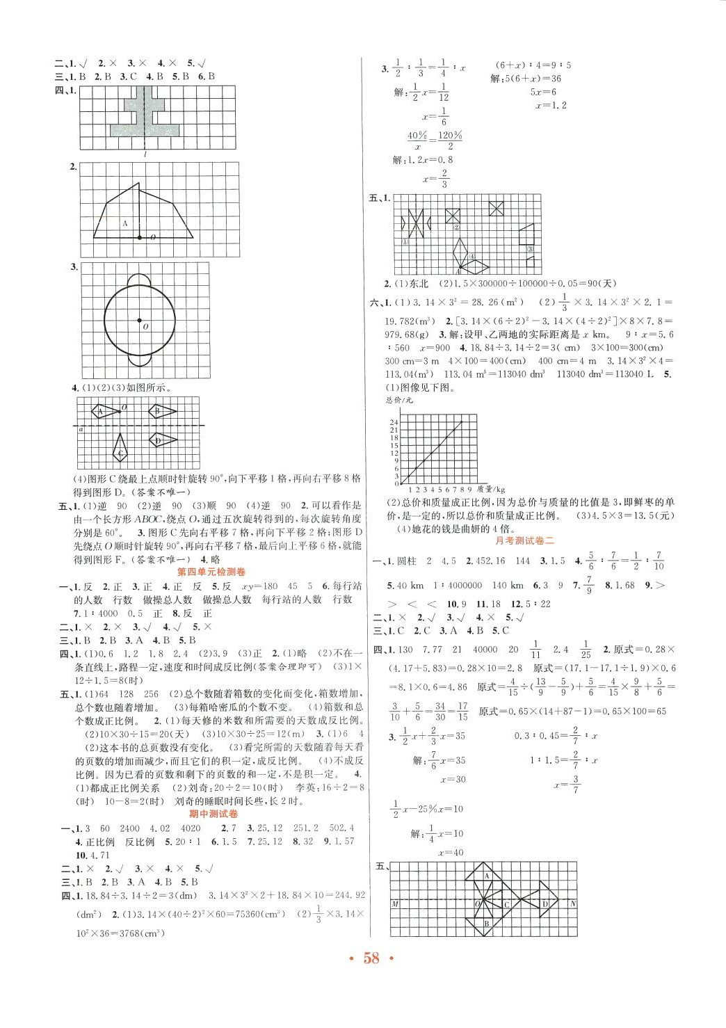 2024年百校联盟金考卷六年级数学下册北师大版 第2页