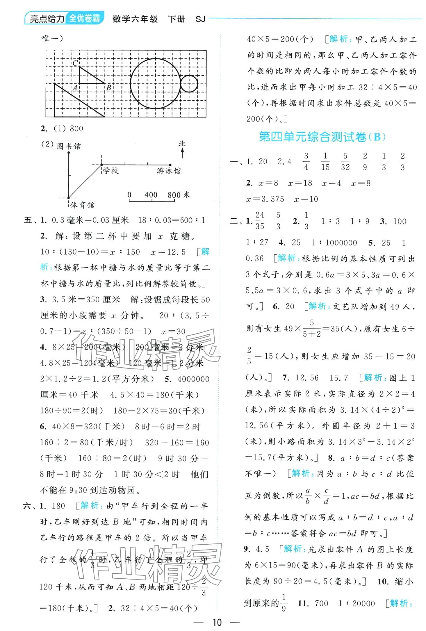 2024年亮點給力全優(yōu)卷霸六年級數(shù)學(xué)下冊蘇教版 第10頁