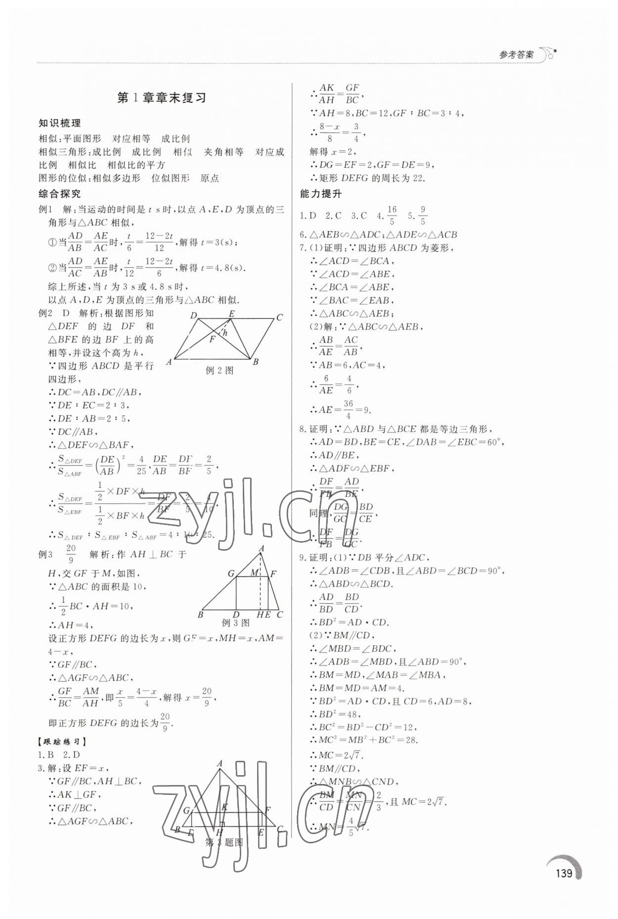 2023年同步練習(xí)冊(cè)泰山出版社九年級(jí)數(shù)學(xué)上冊(cè)青島版 第5頁(yè)