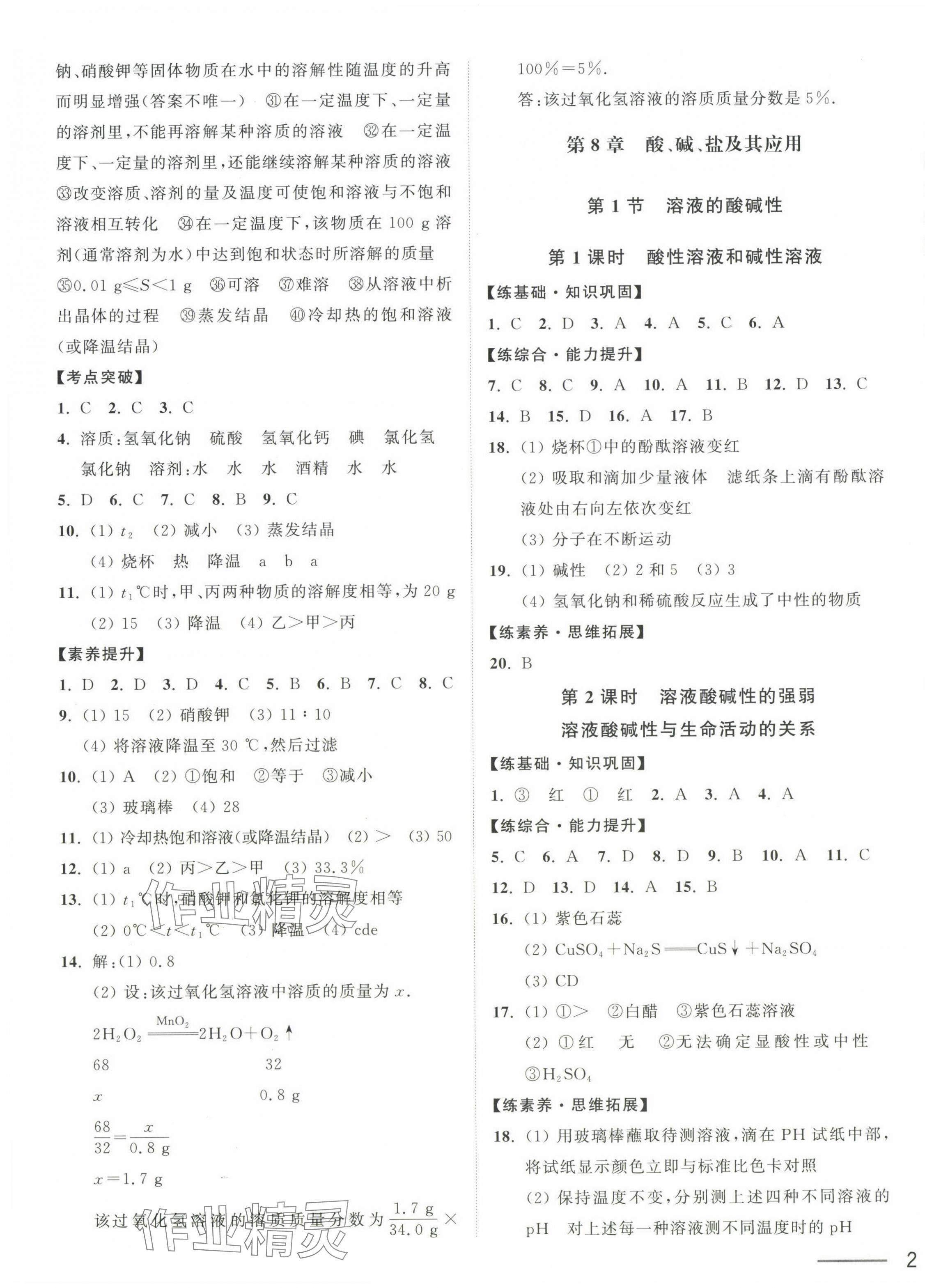 2025年奪冠課課練九年級化學下冊滬教版 第3頁