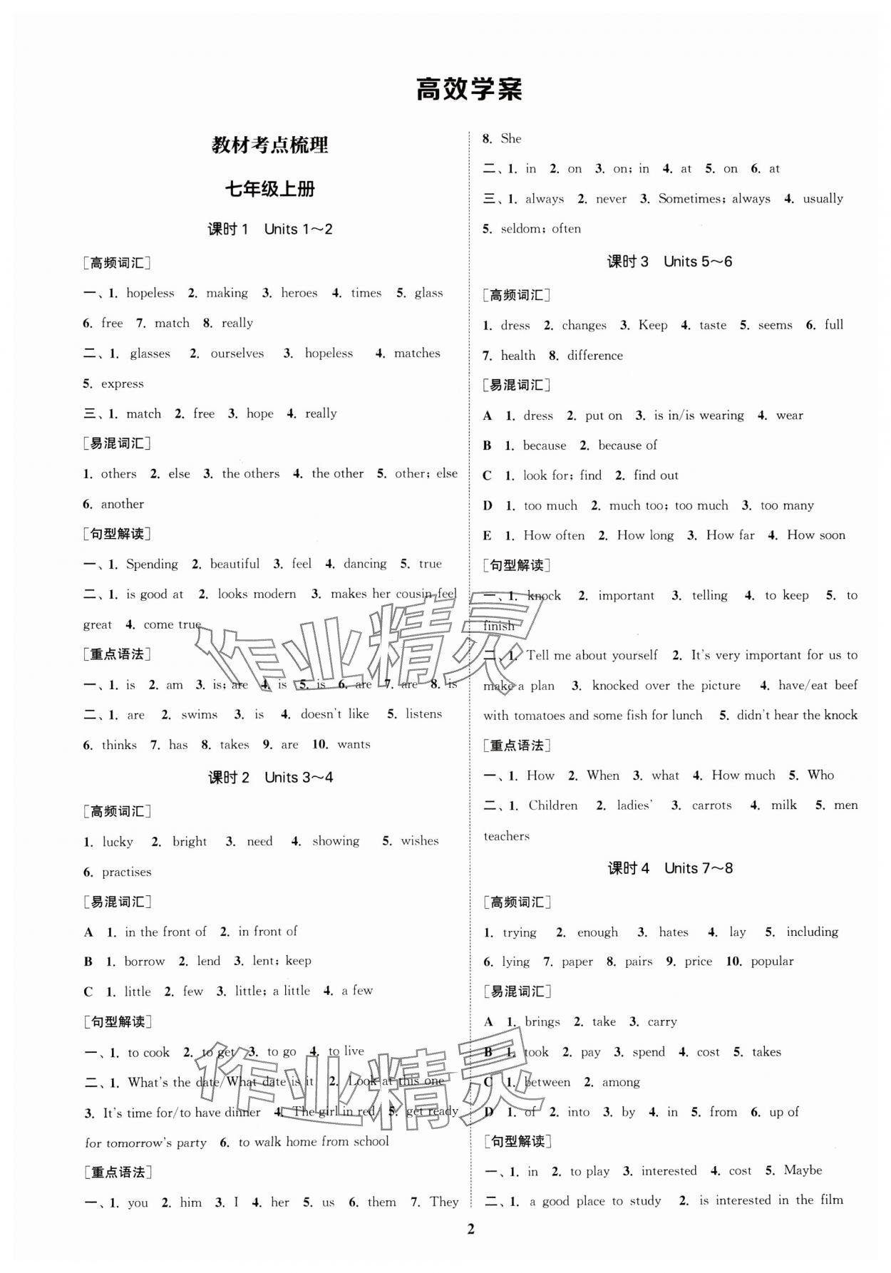 2025年通城1典中考復(fù)習(xí)方略英語蘇州專版 參考答案第1頁