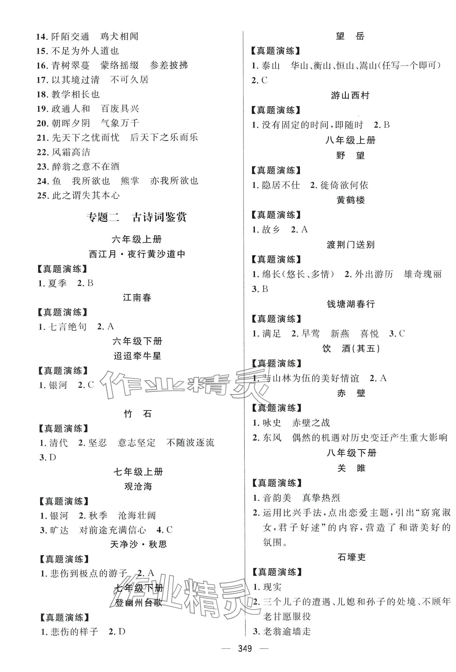 2024年上海学霸中考语文&nbsp;第5页