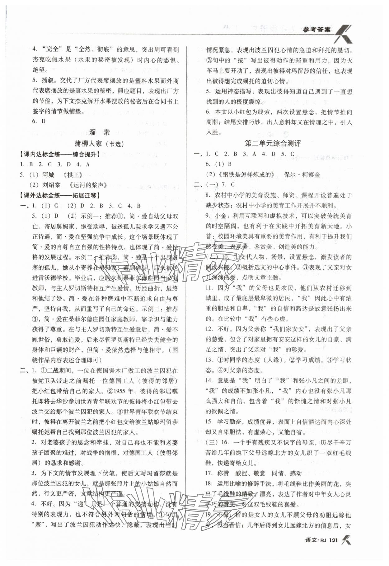 2024年全優(yōu)點練課計劃九年級語文下冊人教版 第3頁