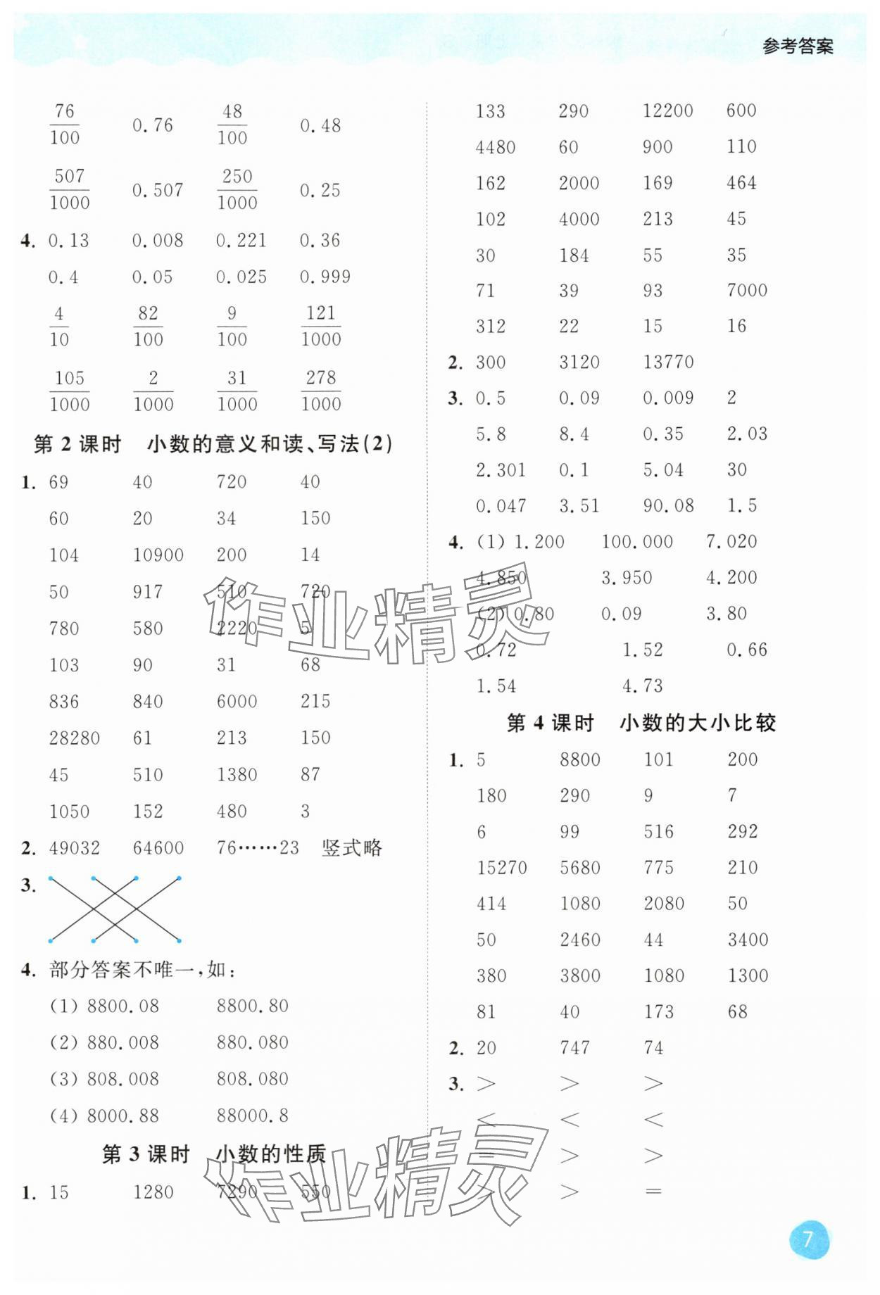 2024年亮點給力計算大通關(guān)五年級數(shù)學(xué)上冊蘇教版 第7頁