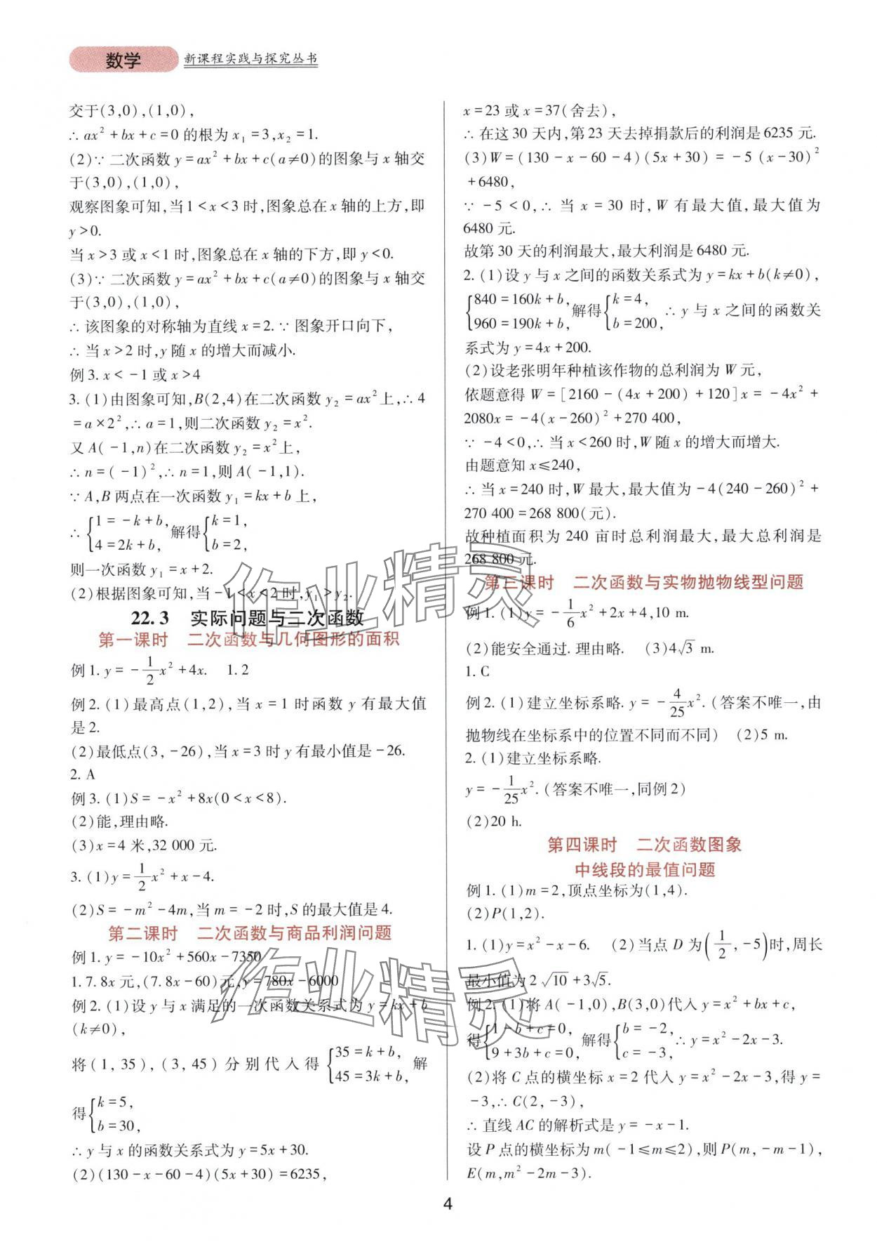 2025年新课程实践与探究丛书九年级数学上册人教版 第4页