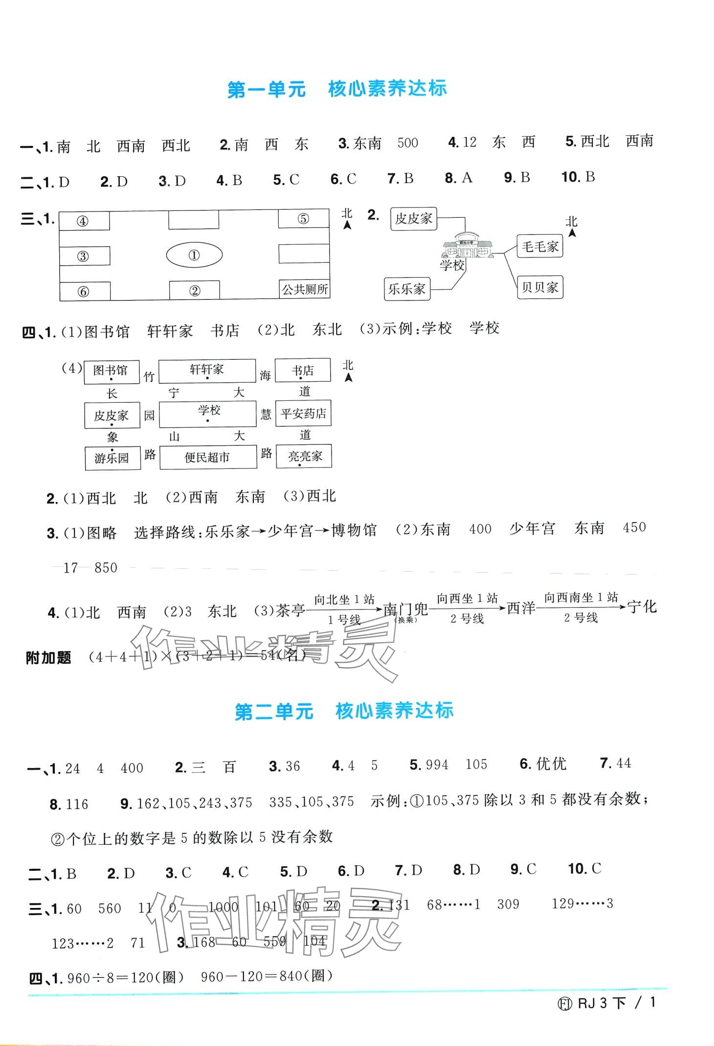 2024年陽光同學(xué)一線名師全優(yōu)好卷三年級數(shù)學(xué)下冊人教版福建專版 第1頁