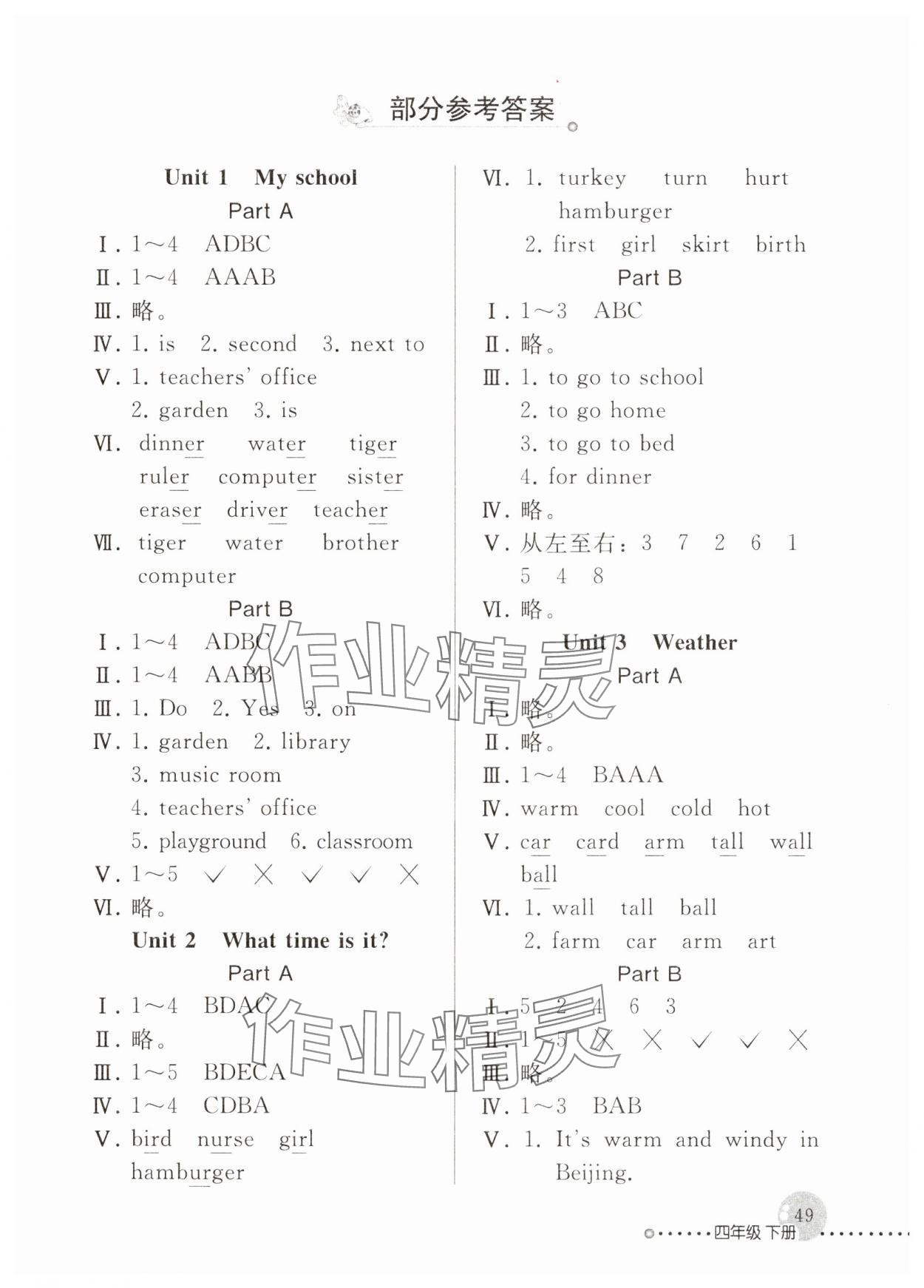 2025年配套練習與檢測四年級英語下冊人教版 第1頁