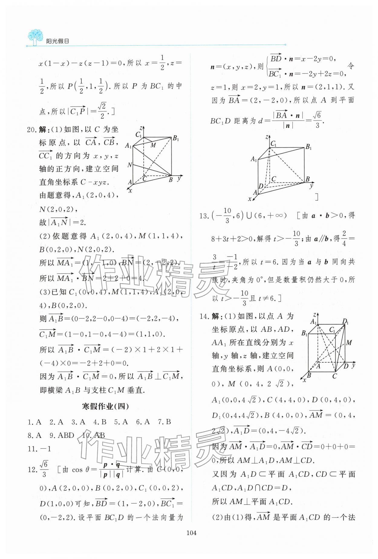 2026年陽(yáng)光假日寒假高二數(shù)學(xué)&nbsp;第4頁(yè)