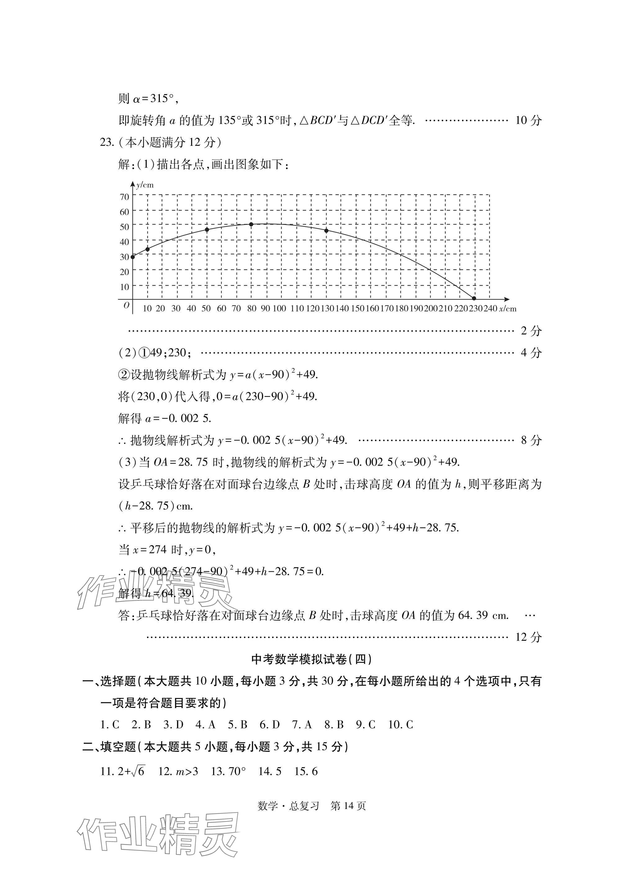 2025年初中同步練習(xí)冊(cè)自主測(cè)試卷數(shù)學(xué)總復(fù)習(xí) 參考答案第14頁(yè)