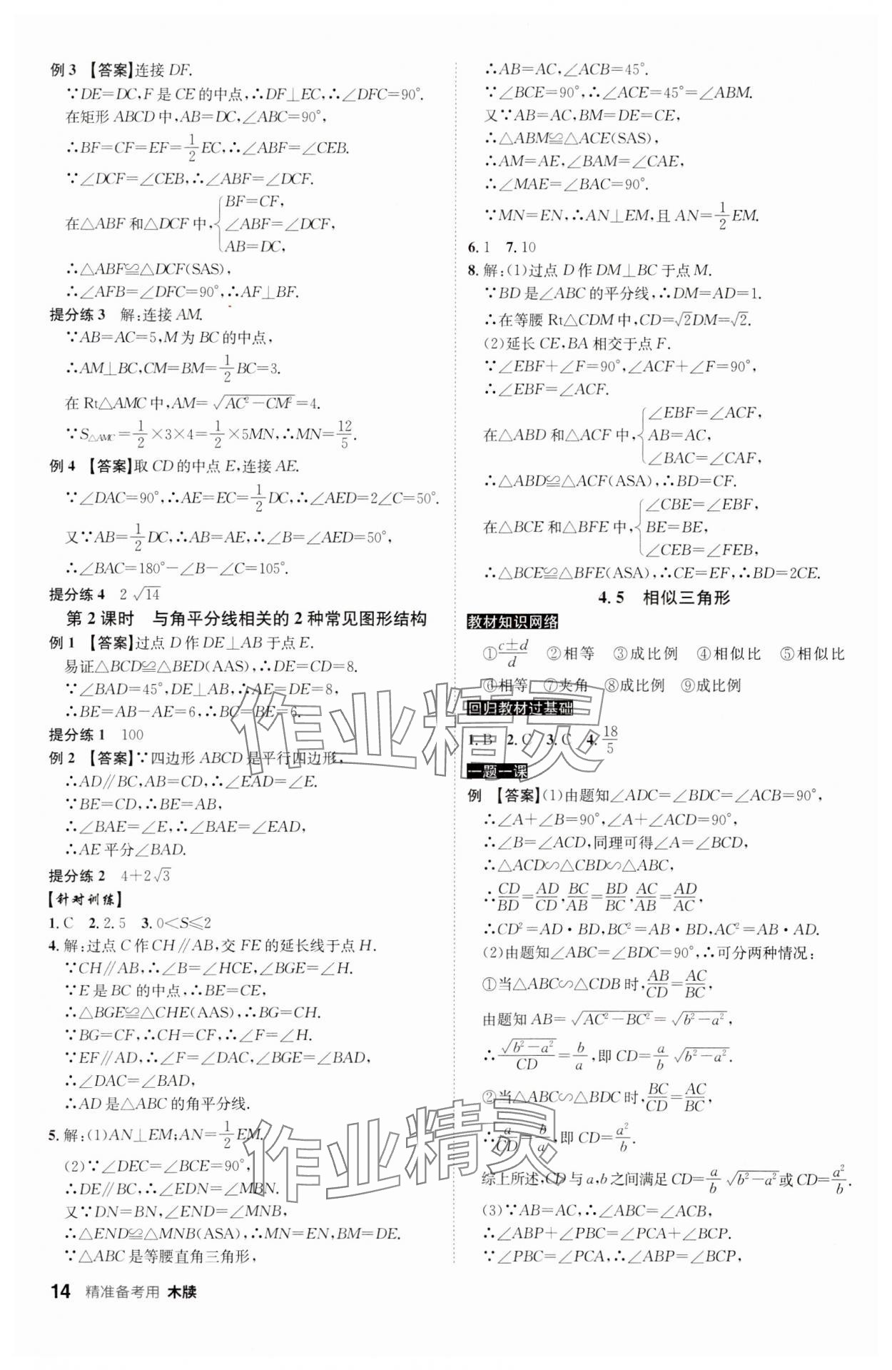 2024年中考總復(fù)習(xí)名師A計(jì)劃數(shù)學(xué)中考 參考答案第14頁