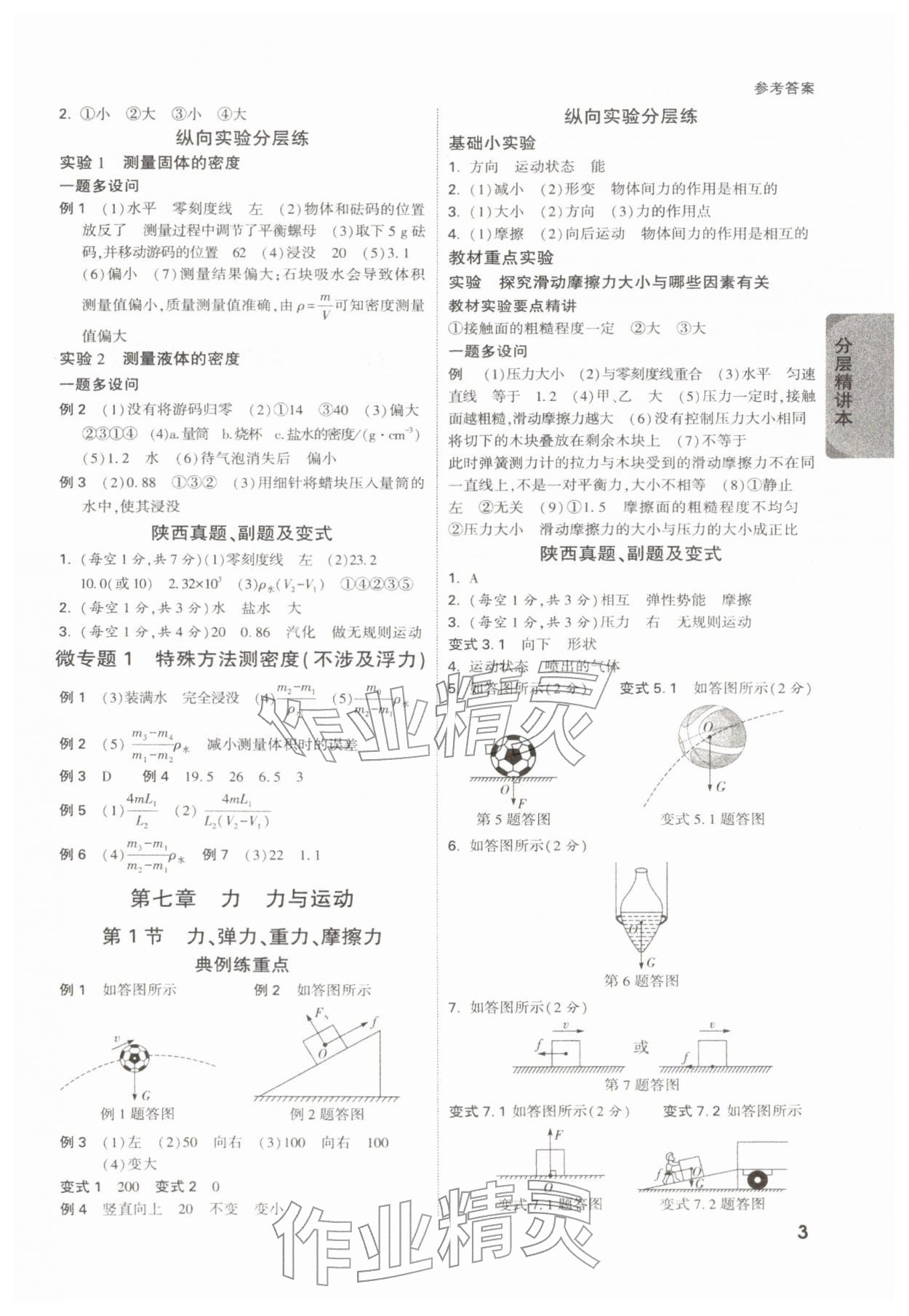 2026年萬唯中考試題研究物理陜西專版&nbsp;參考答案第3頁