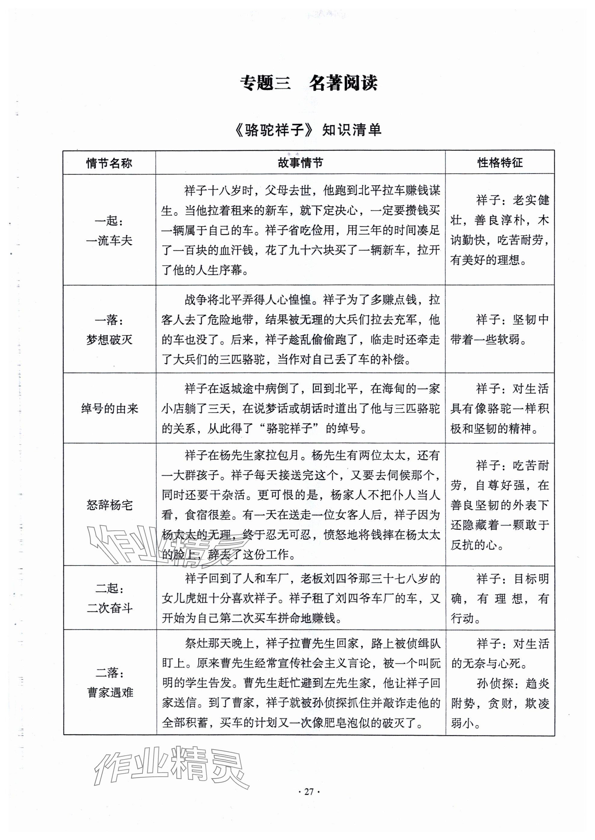 2024年全息大语文轻松导练七年级语文下册人教版 参考答案第85页