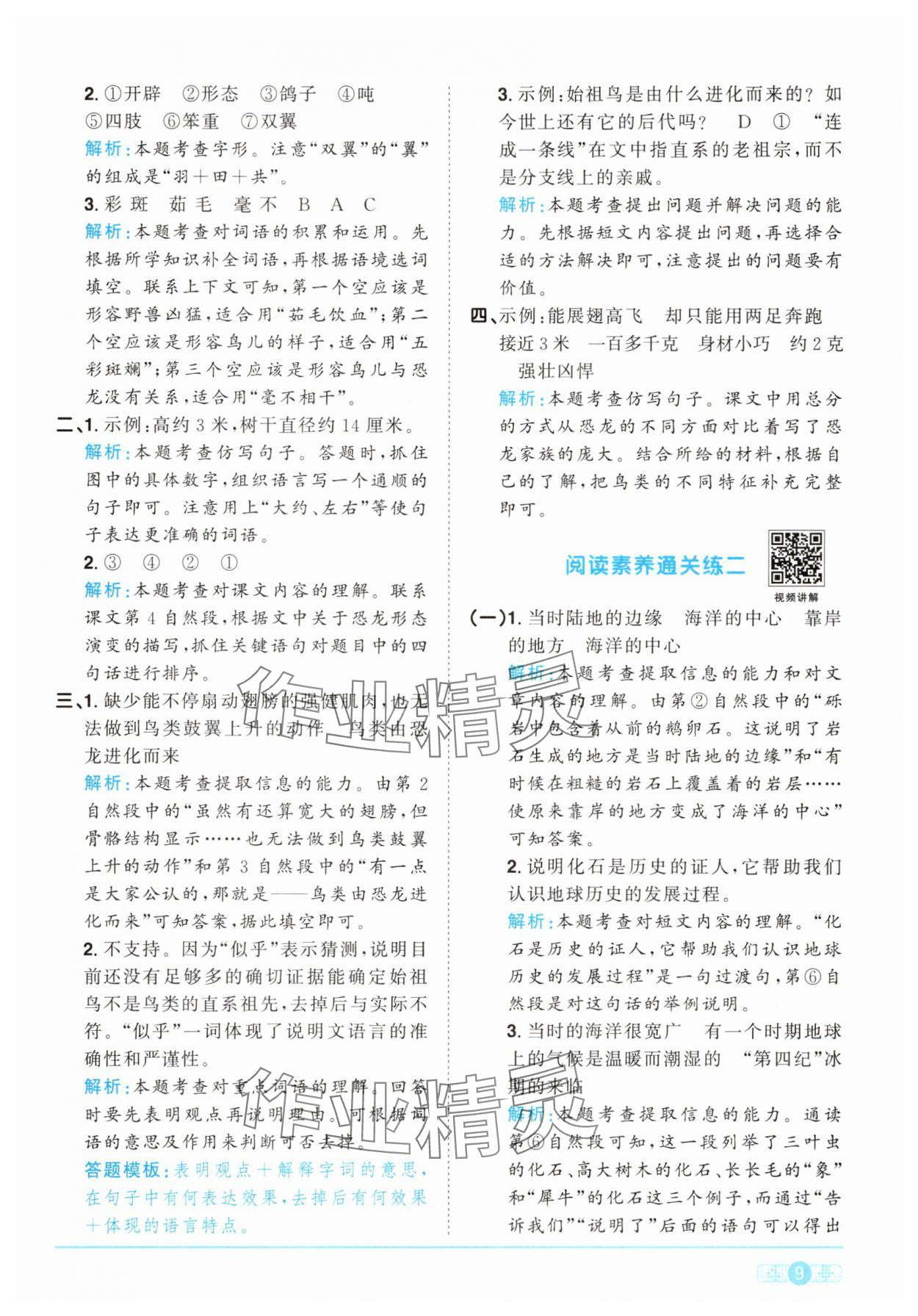 2025年阳光同学课时提优训练四年级语文下册人教版 第9页