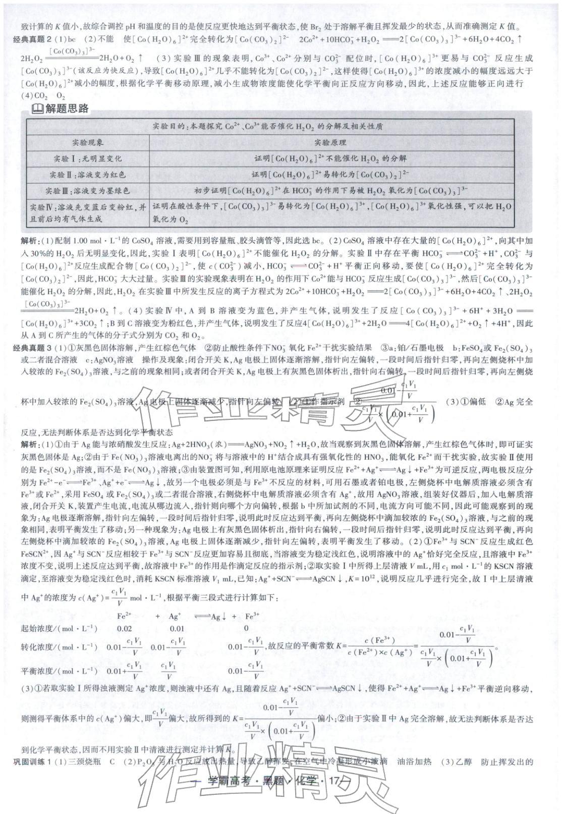 2025年学霸高考黑题化学人教版 参考答案第17页
