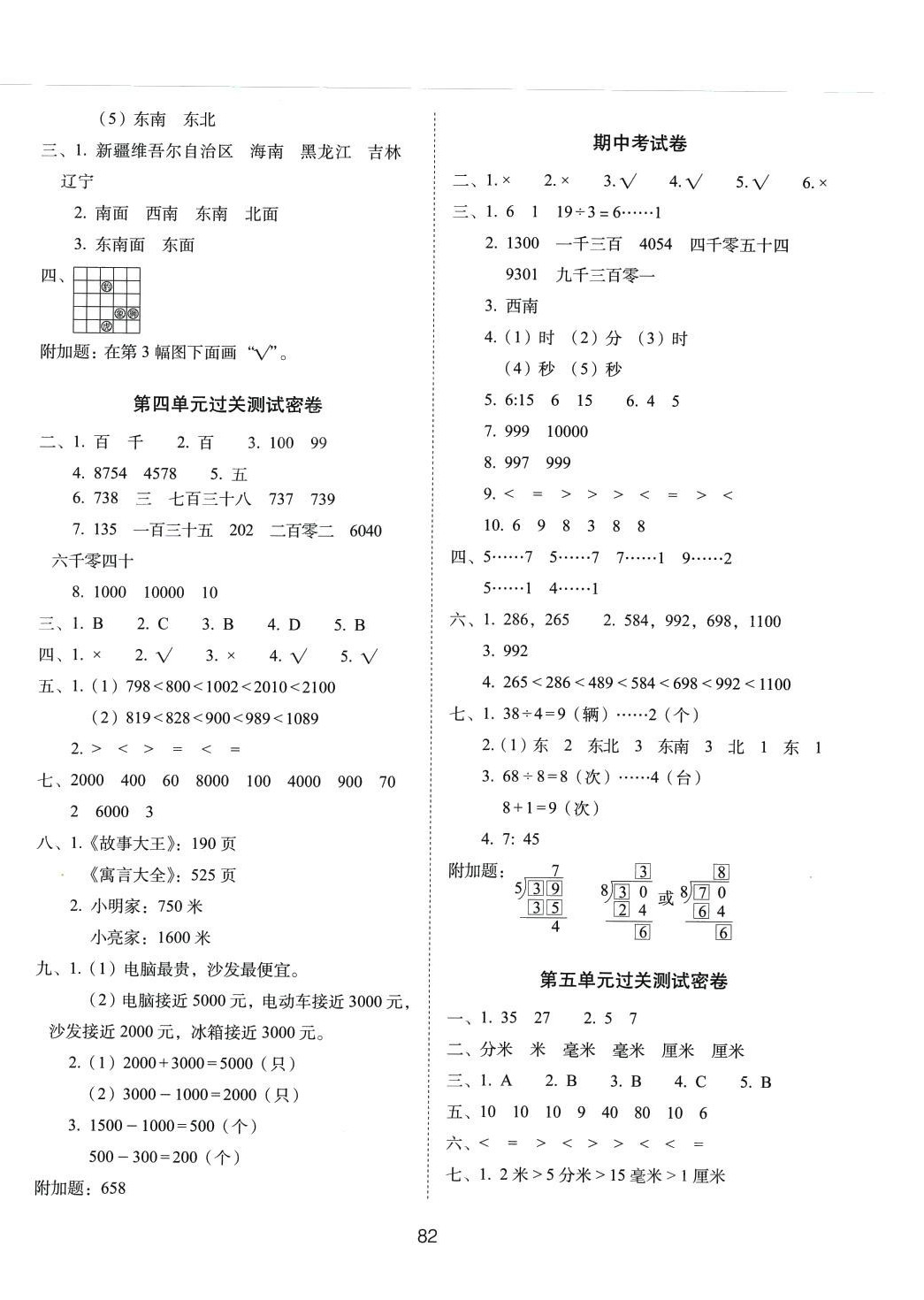 2024年期末沖刺100分完全試卷二年級數(shù)學(xué)下冊蘇教版 參考答案第2頁