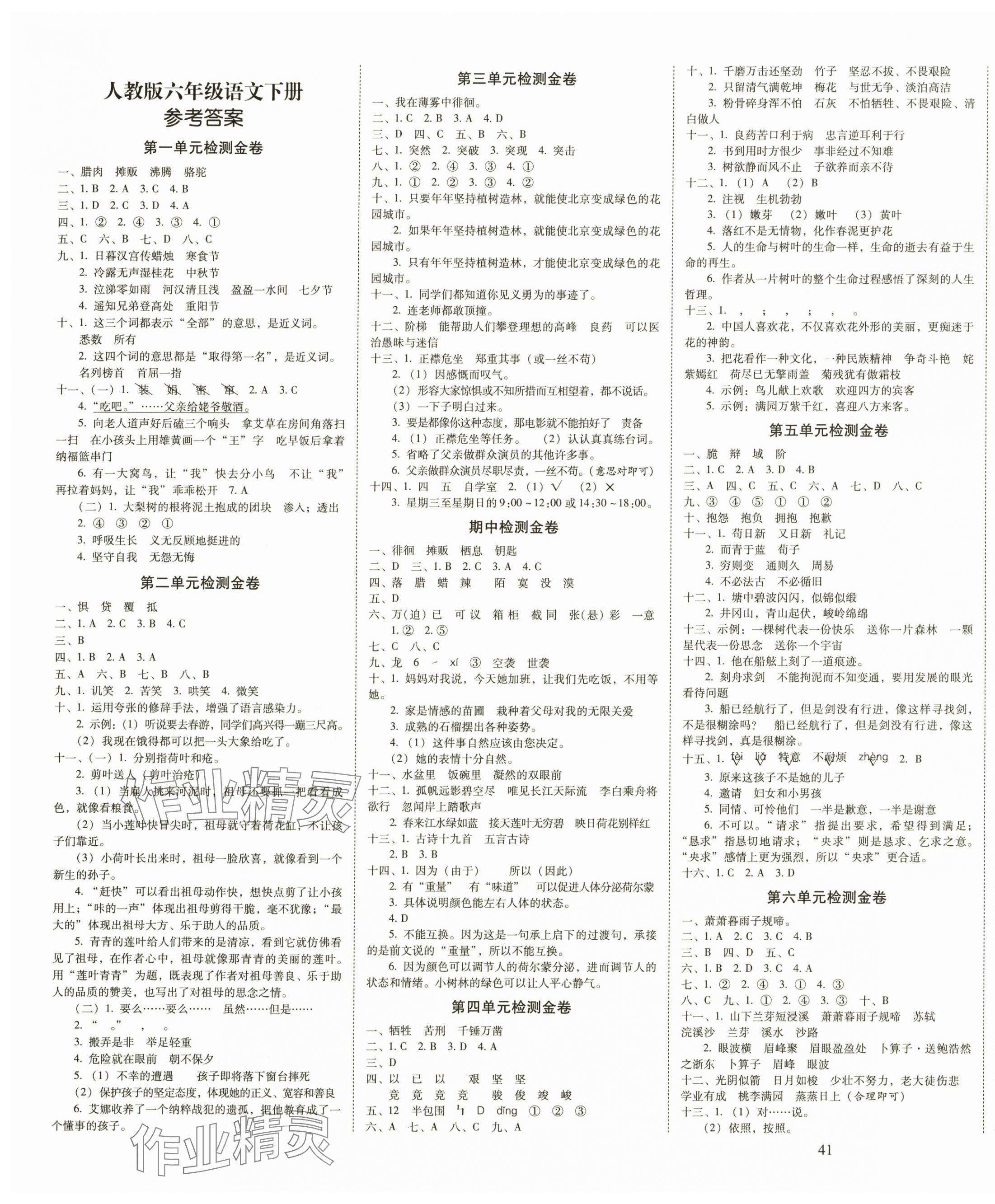 2025年云南師大附小一線名師金牌試卷六年級語文下冊人教版 第1頁